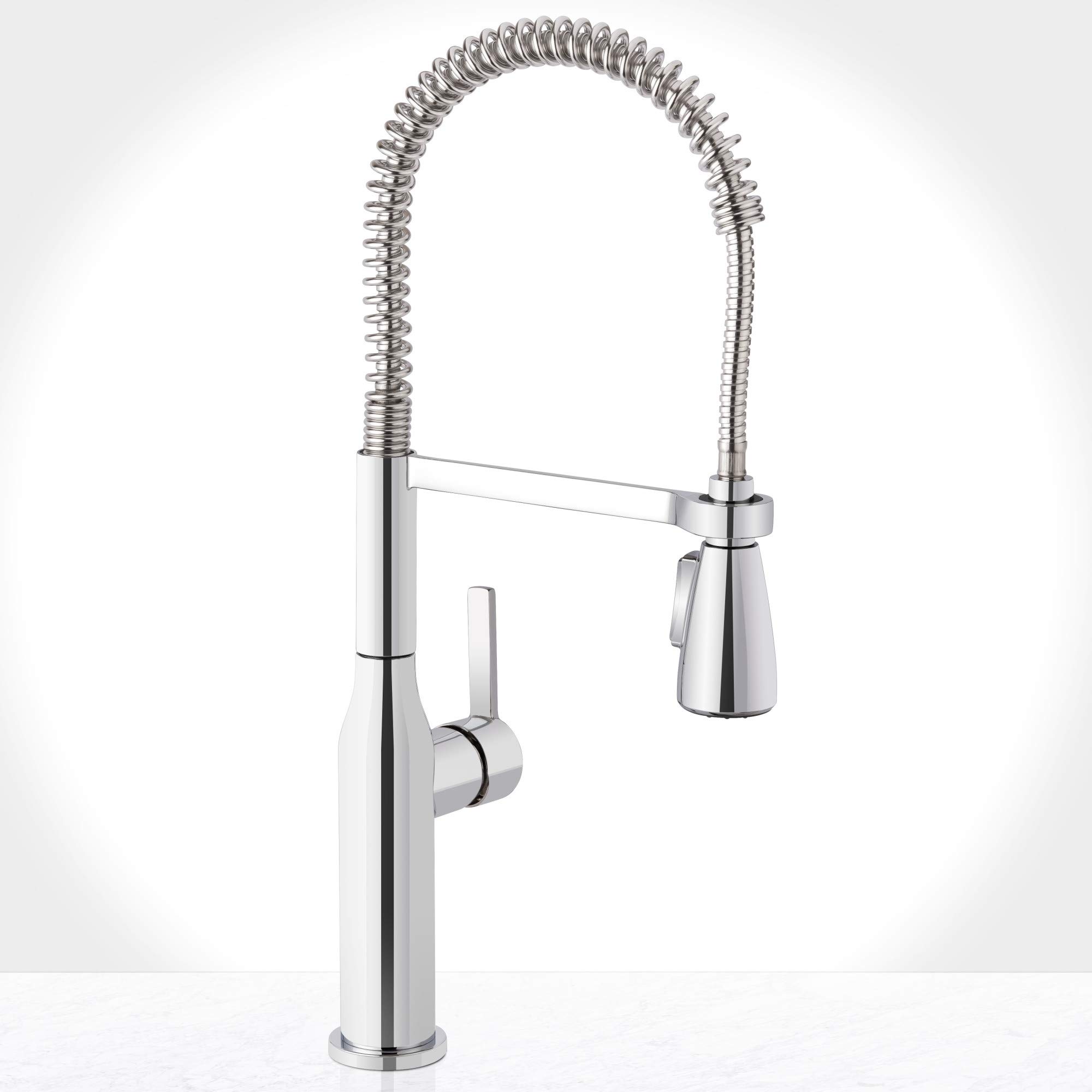 MisenoGalleria 1.8 GPM Pre-Rinse Kitchen Faucet with Multi-Flow Spray Head - Includes Optional Deck Plate MNO500DCP 1