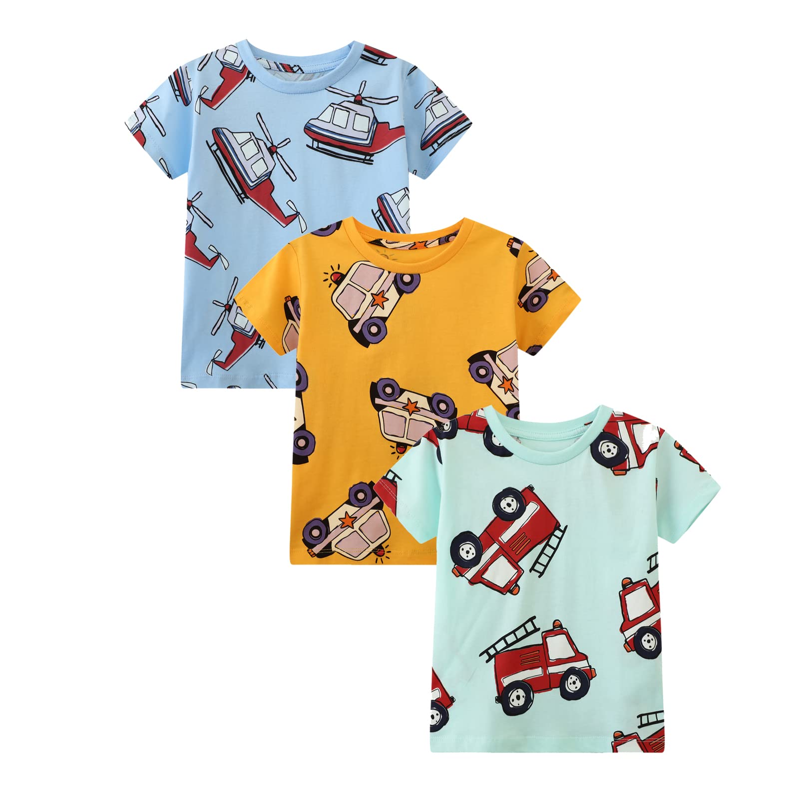 Toddler Boys' Short Sleeve Tees Cotton Casual Graphic Crewneck Summer Top Clothes T-Shirts