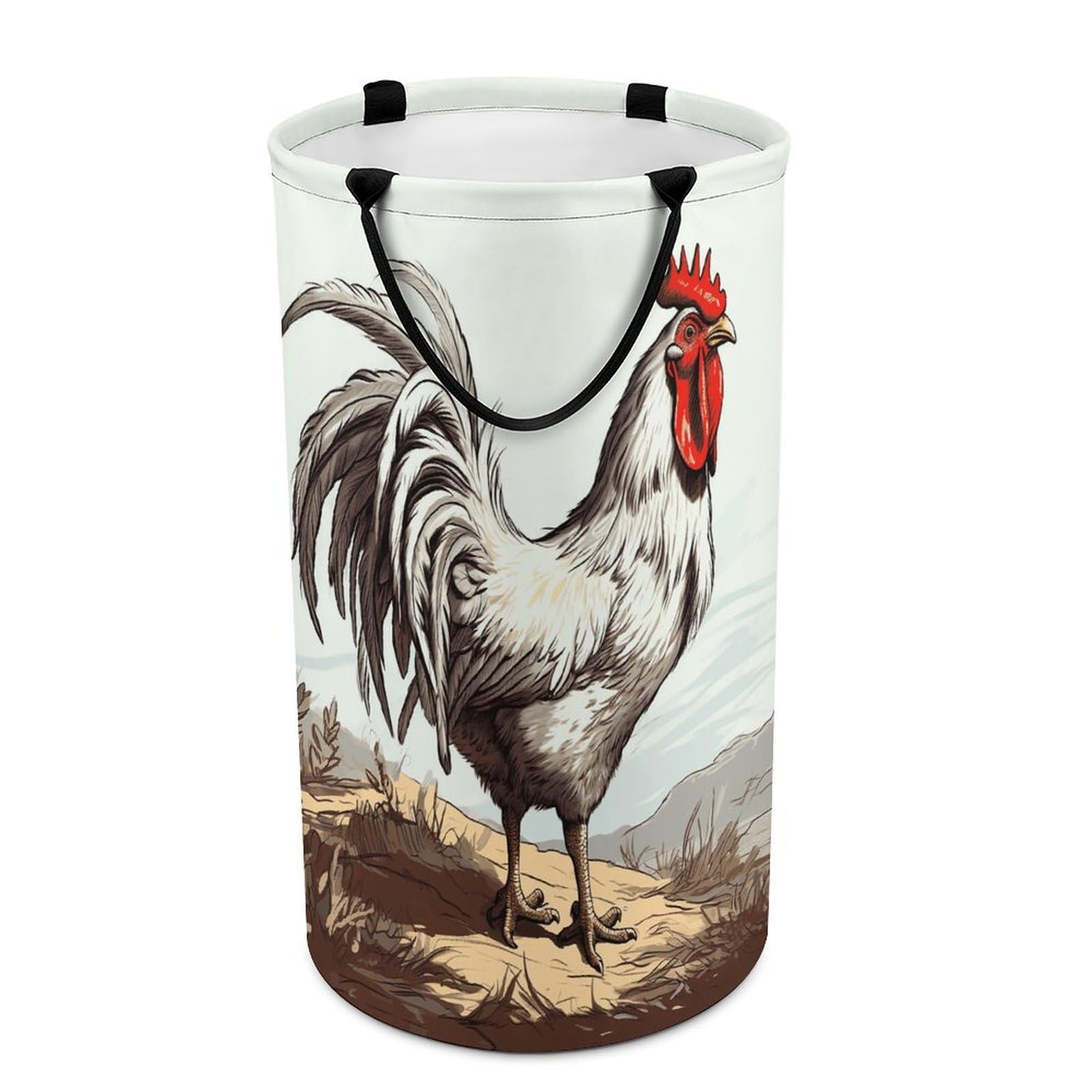 Chicken Sketch Laundry Basket Freestanding Laundry Hamper with Handles Waterproof Dirty Clothes Hamper Collapsible Washing Bin Aesthetic Clothes Basket for Bathroom Bedroom Dorm