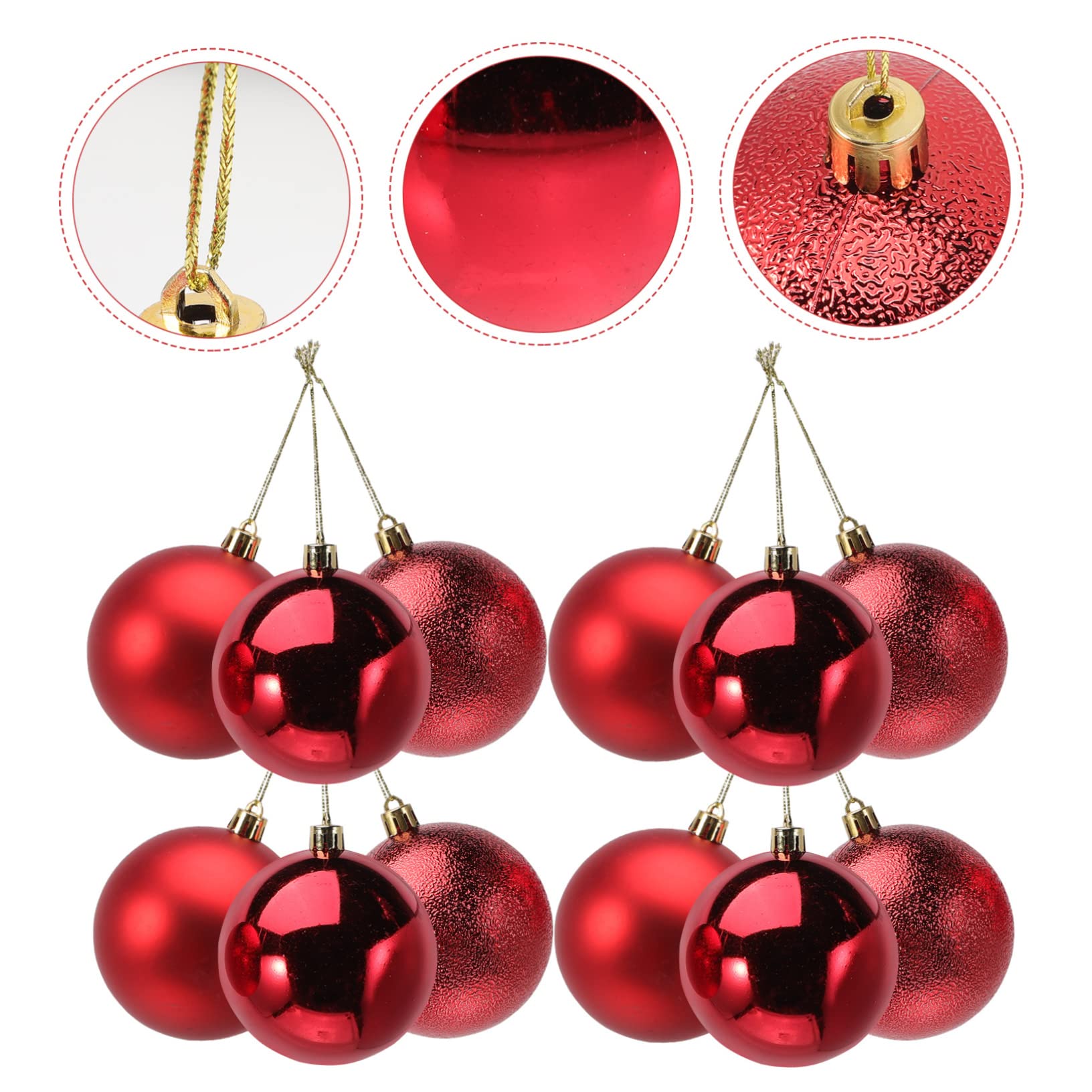 PRETYZOOM STK Weihnachtskugeln Hängende Baumkugel Christbaumschmuck Weihnachtsbaumkugeln Weihnachtsbaum Hängende Kugeln Weihnachtsdekoration Zum Aufhängen Deckendekorationen Rot Plastik