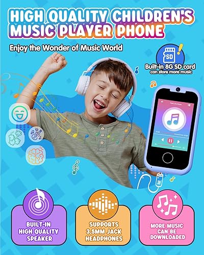 Miniatura 7 de Eltrynic - Teléfono de juguete para niños, juguete de aprendizaje, pantalla táctil para niños de 3, 4, 5, 6, 7 años, regalos de cumpleaños de