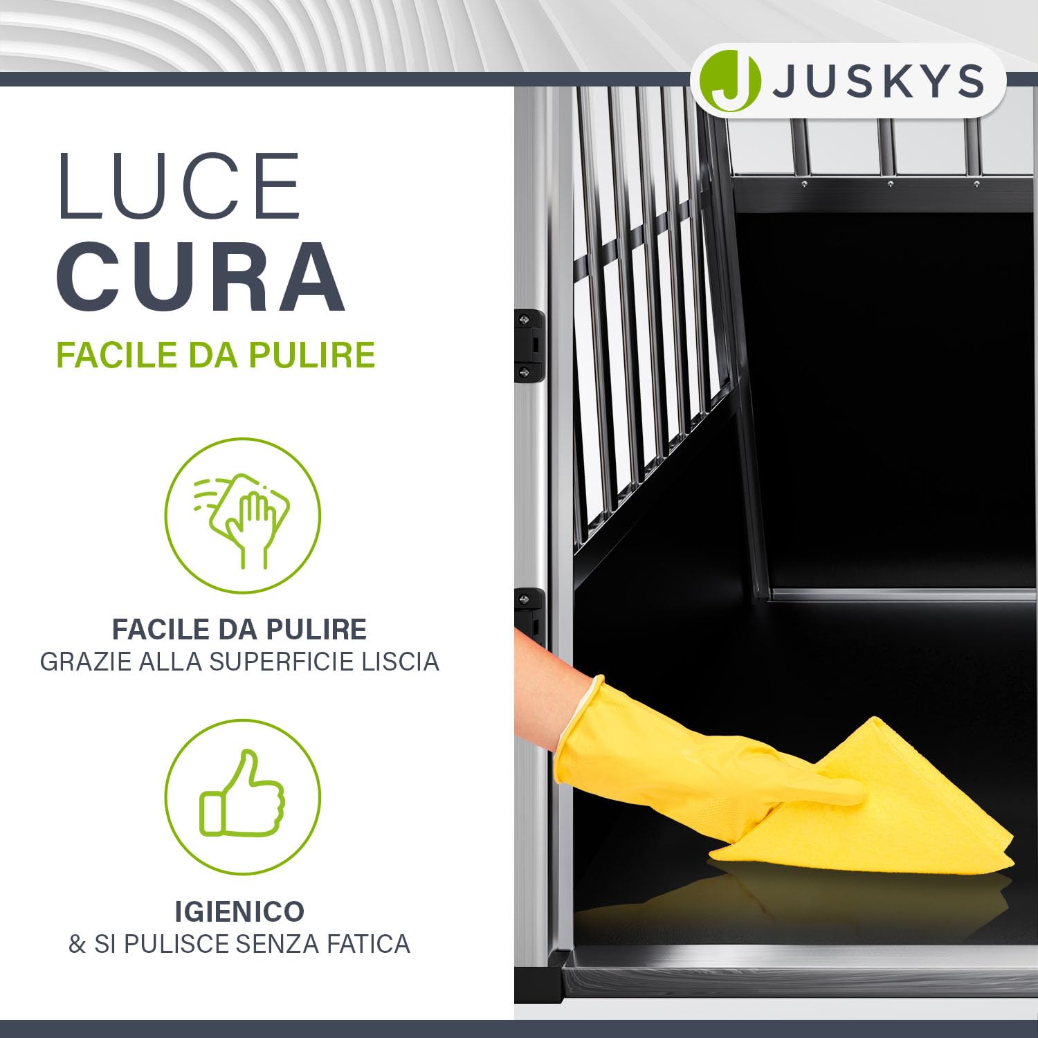 Juskys Box per trasporto cani in alluminio XL, 96x90x71 cm - Gabbia auto robusta e facile da pulire, con porta a griglia e serratura