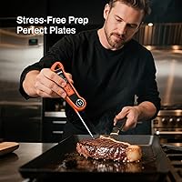 Vista 6 de Termómetro de carne de lectura instantánea, termómetro digital de carne con lectura rápida de 0.5 segundos, termómetro de cocina impermeable IPX5