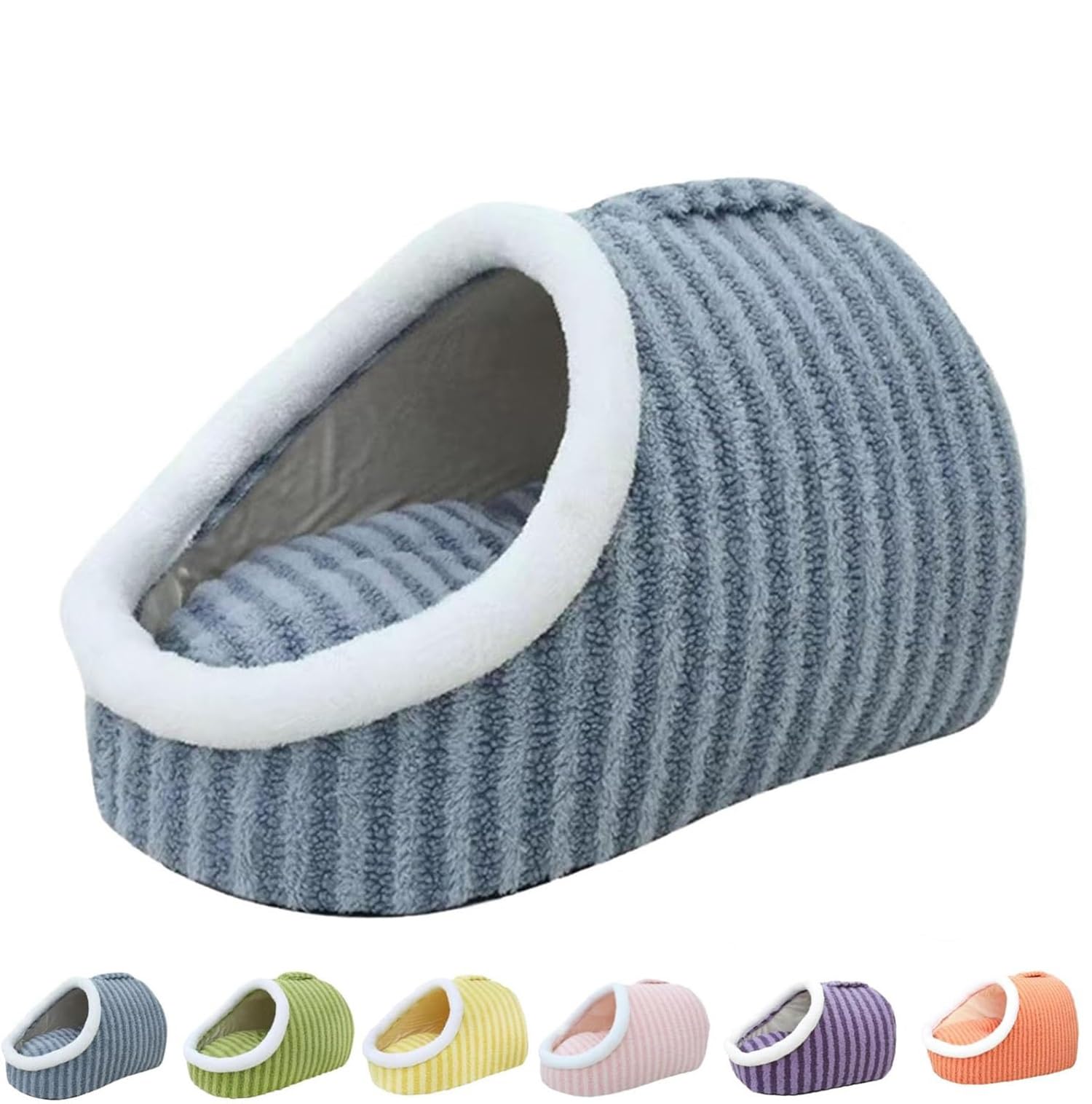Rixant Blue Cozy Hideaway Pet Bed, Dog Bed With Cover Cave Warm Slippers, Non-Slip Washable Pet Slipper Bed Sleeping Bag For Puppies, Kittens(,55 * 40 * 30Cm)