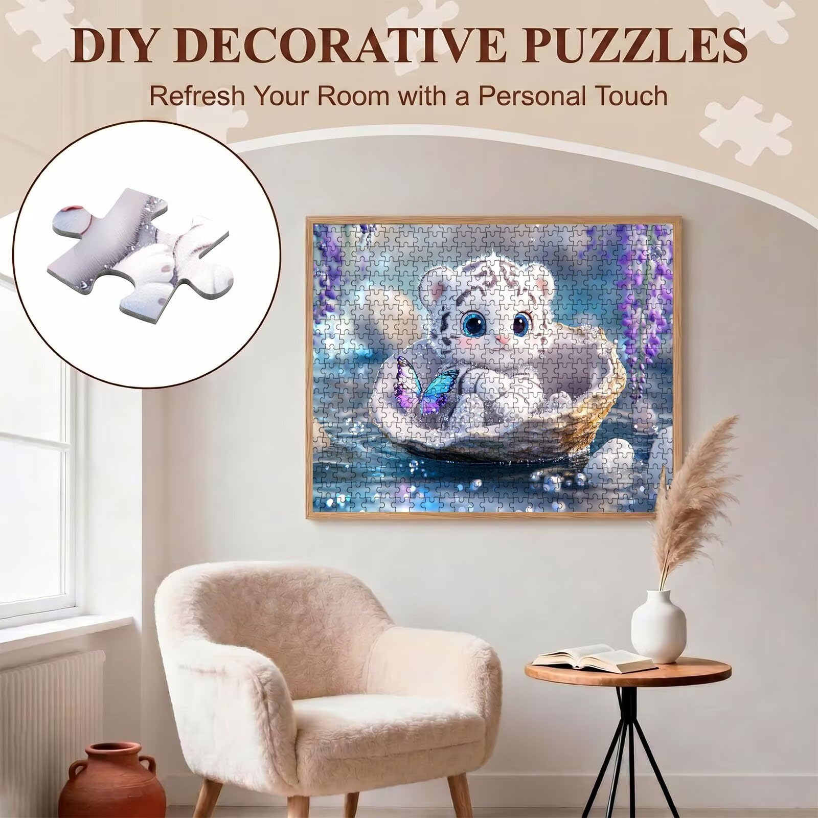 tigre Carino-2 Puzzle 6000 Pezzi per Adulti, Puzzle in Legno - Collezione Classica con Poster Incluso - Sfida di Concentrazione e Passatempo Antistress, Gioco per Famiglia, 179 x 105 cm f0-617