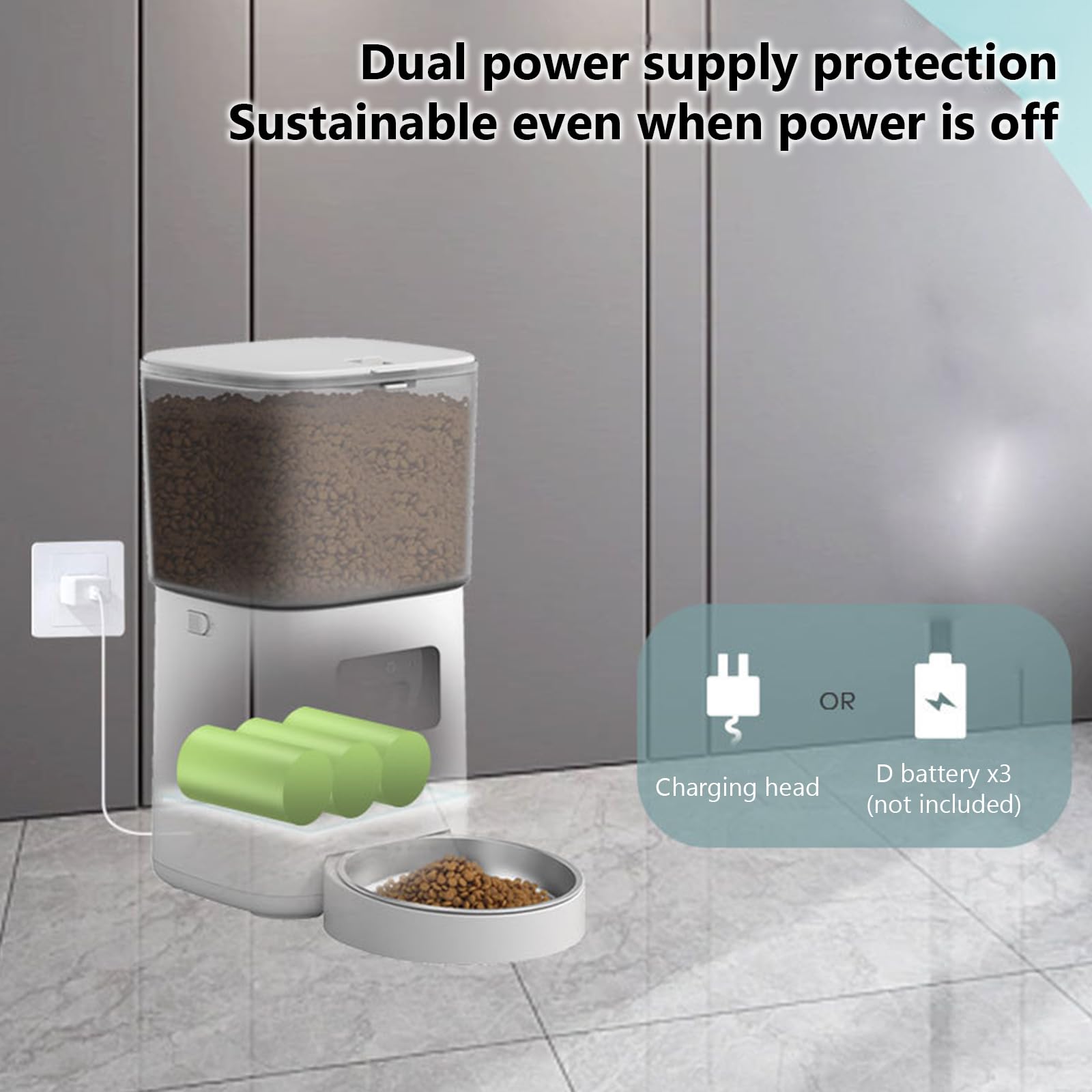 6L Distributore Automatico Cibo Gatti con Telecamera, 5G/2.4G WiFi Dispenser Cibo Gatti Collegare App, Doppia Alimentazione, 1-12 Pasti al Giorno, Ciotola in Acciaio Inox 304