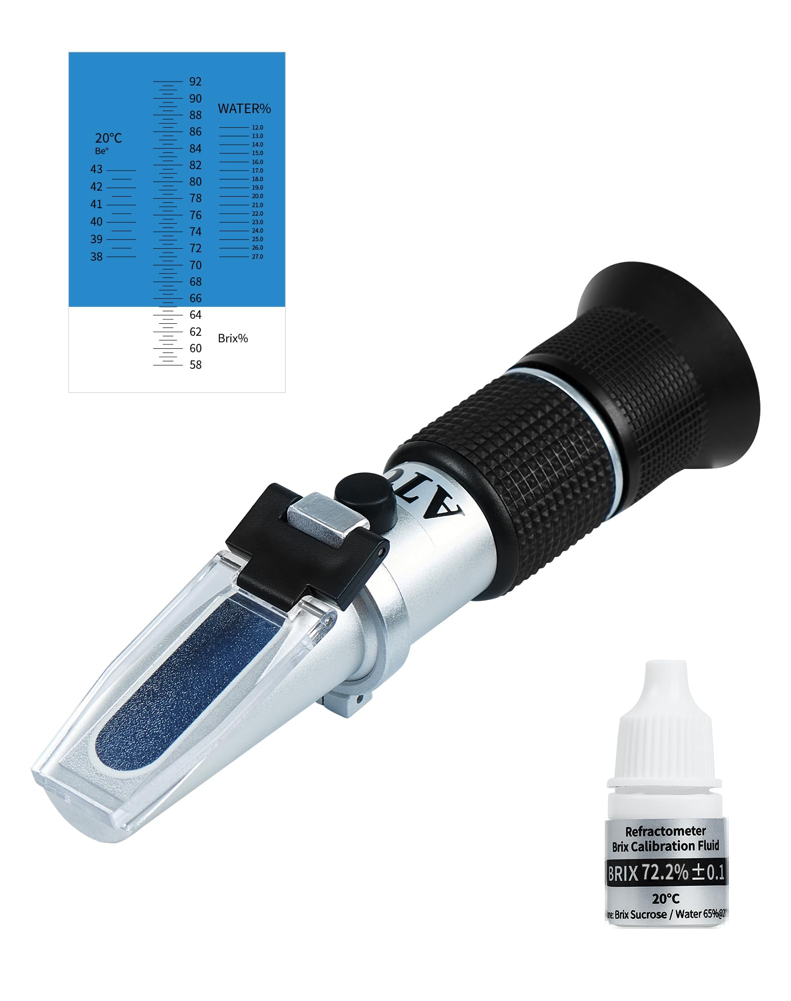 NETONDA Rifrattometro miele 3 in 1 apicoltore rifrattometro 58-92% Brix 12-27% acqua 38-43°Baume Be° Tester miele con ATC Honey Refrattometro manuale per miele sciroppo di zucchero marmellata di