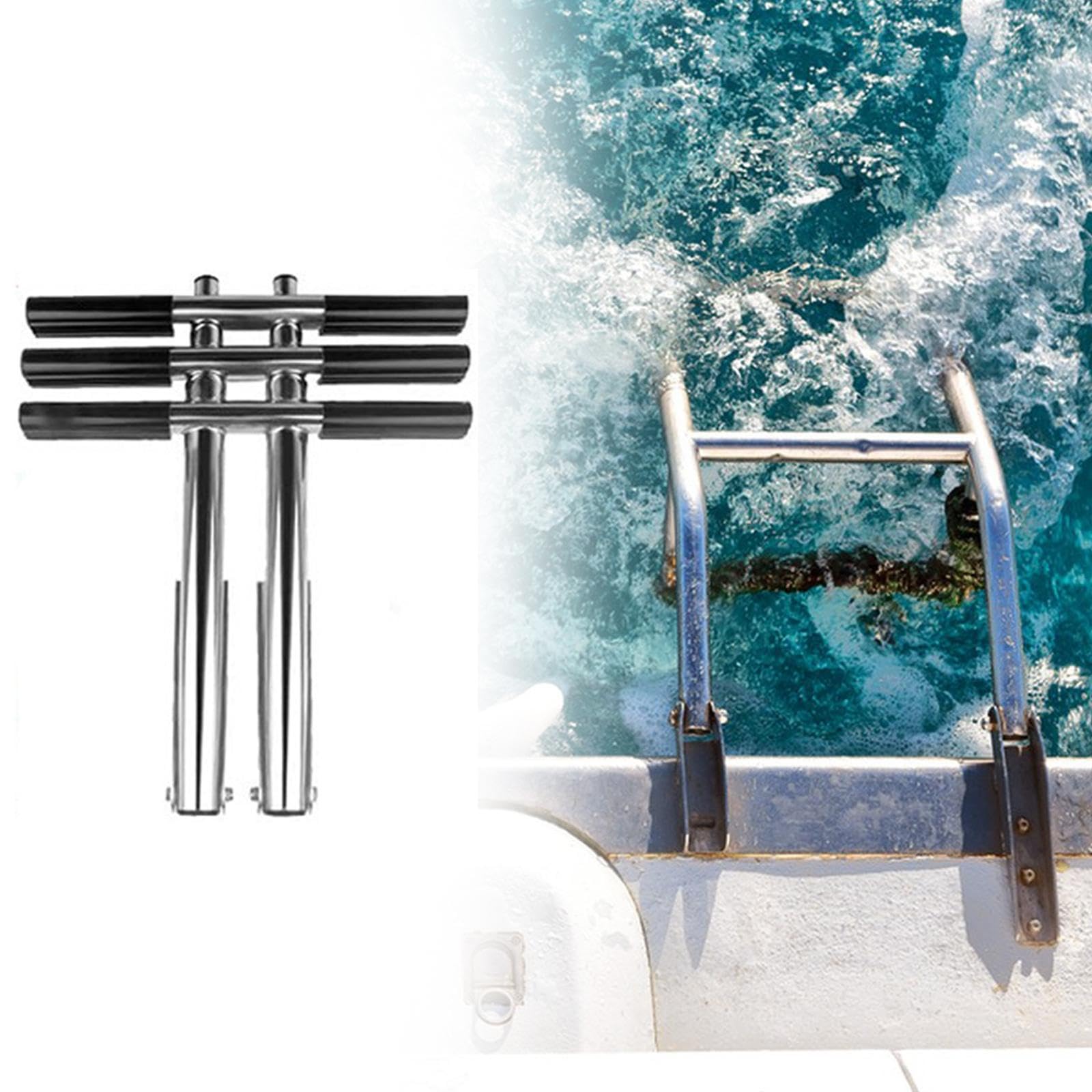 rockible Échelle de Bateau télescopique Échelles d'embarquement Échelles Extensibles en Acier Inoxydable Échelle de Bain pour Bateau, 3 étapes
