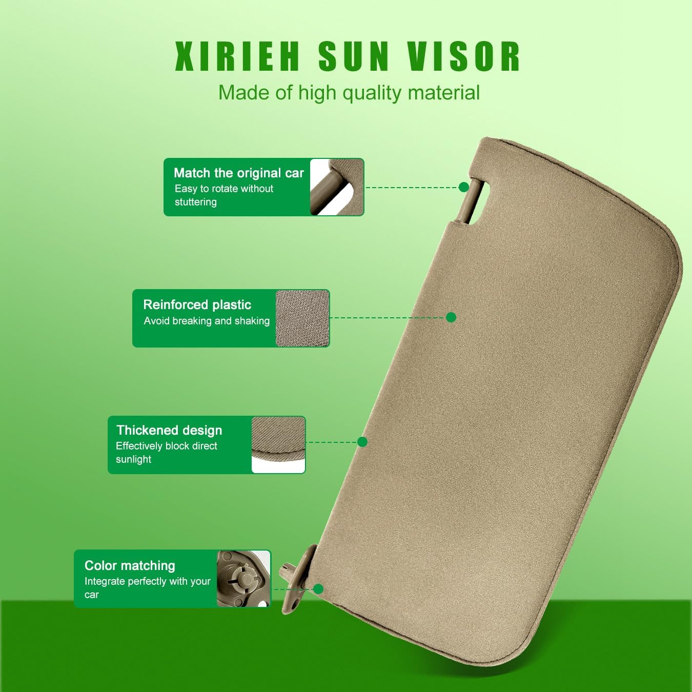 Sun Visor for Nissan Frontier Xterra 2000 2001 2002 2003 2004 Sun Shade Replacement 96401-7Z803 (Left&Right Side (Beige))