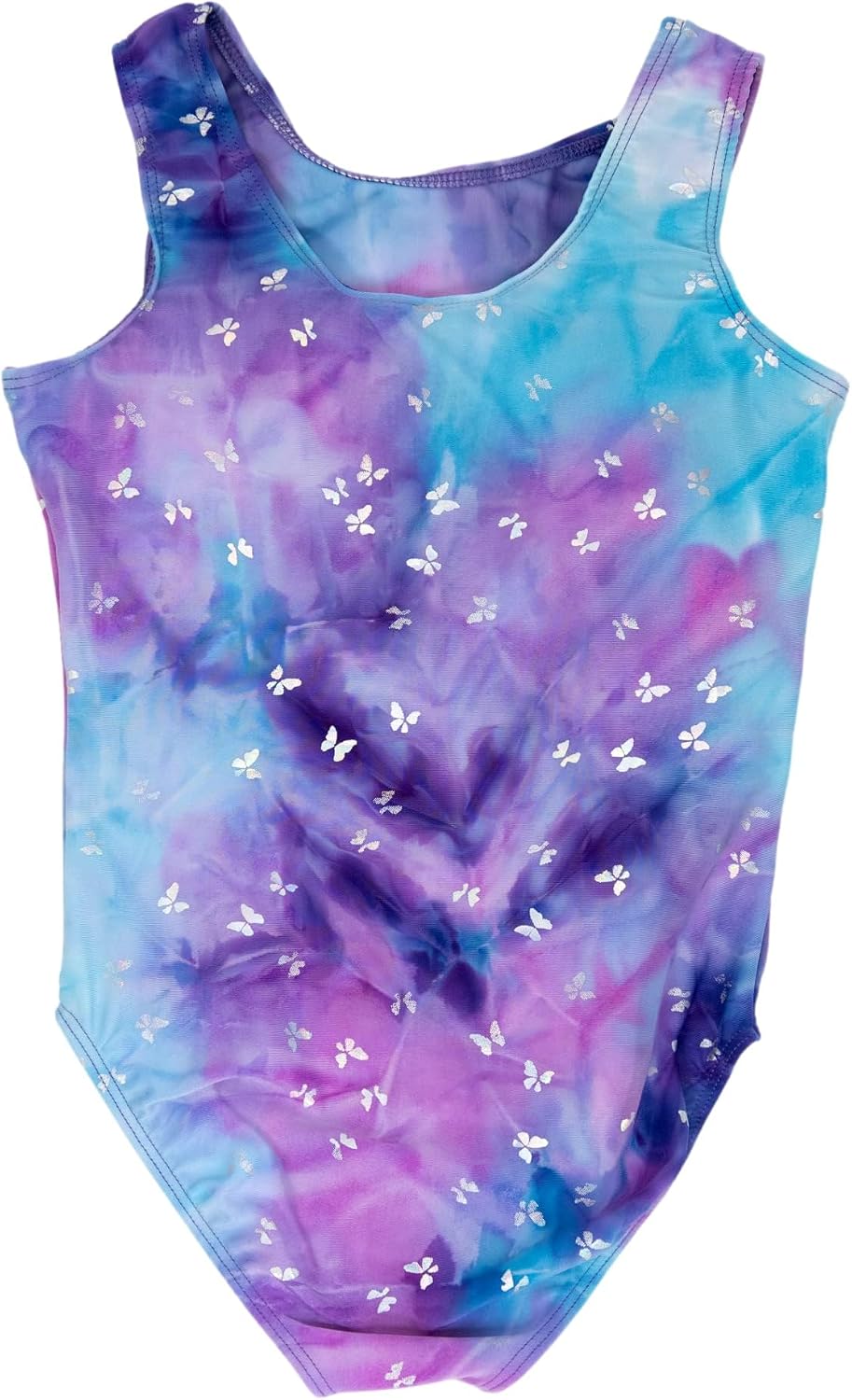 Destira Gymnastics Leotards for Girls, Butterfly Blossom, Super Soft with Matching Scrunchie - GIRLS/CHILD Sizes