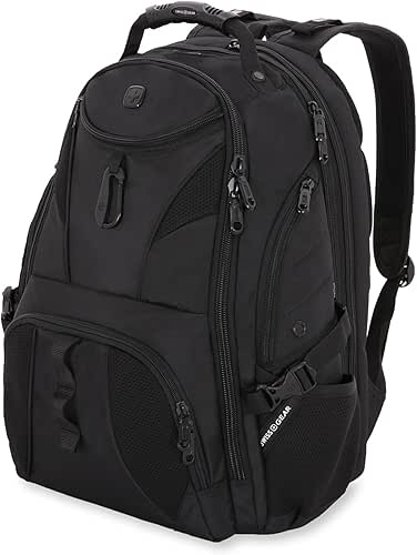SwissGear 1900 ScanSmart 17” Laptop Backpack Black/Black – Reflective Tech