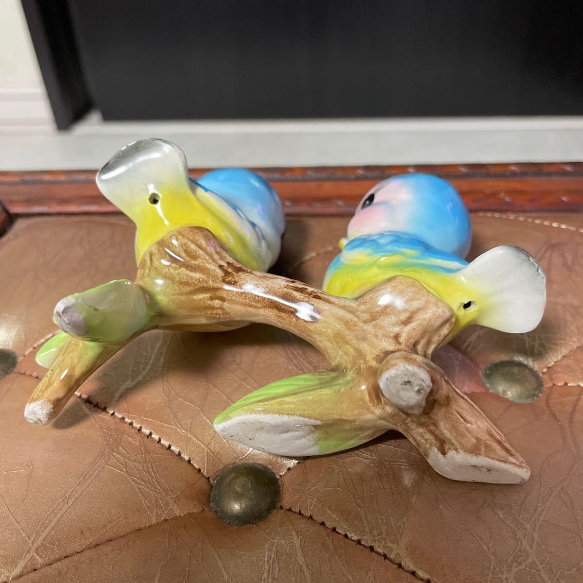 Amazon.co.jp: ブルーバード Bluebirds 青い小鳥 陶器 置物 昭和レトロ