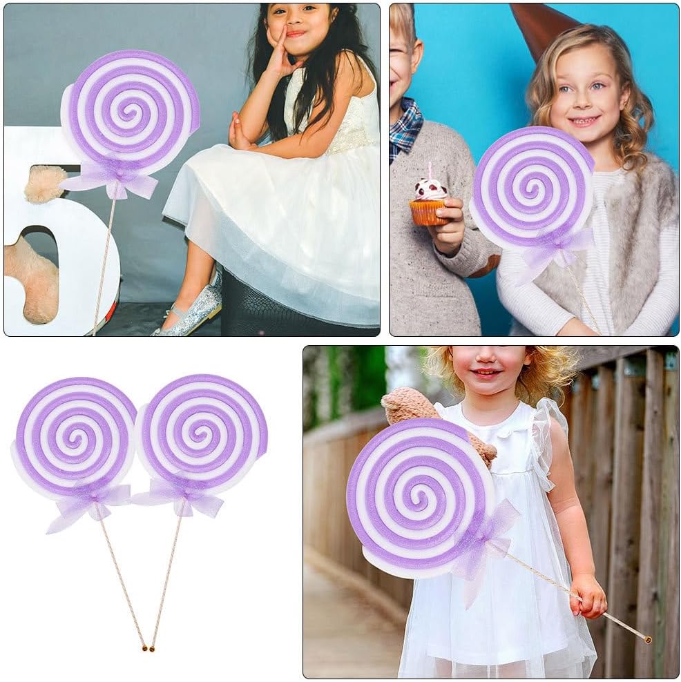 Alipis 2pcs Giant Lollipop Prop Lollipop Photo Props Decorative Lollipop Ornament Party Lollipop Decoration Photography Accessories Decorative Fake Lollipop Photography Prop Lollipop Adornment