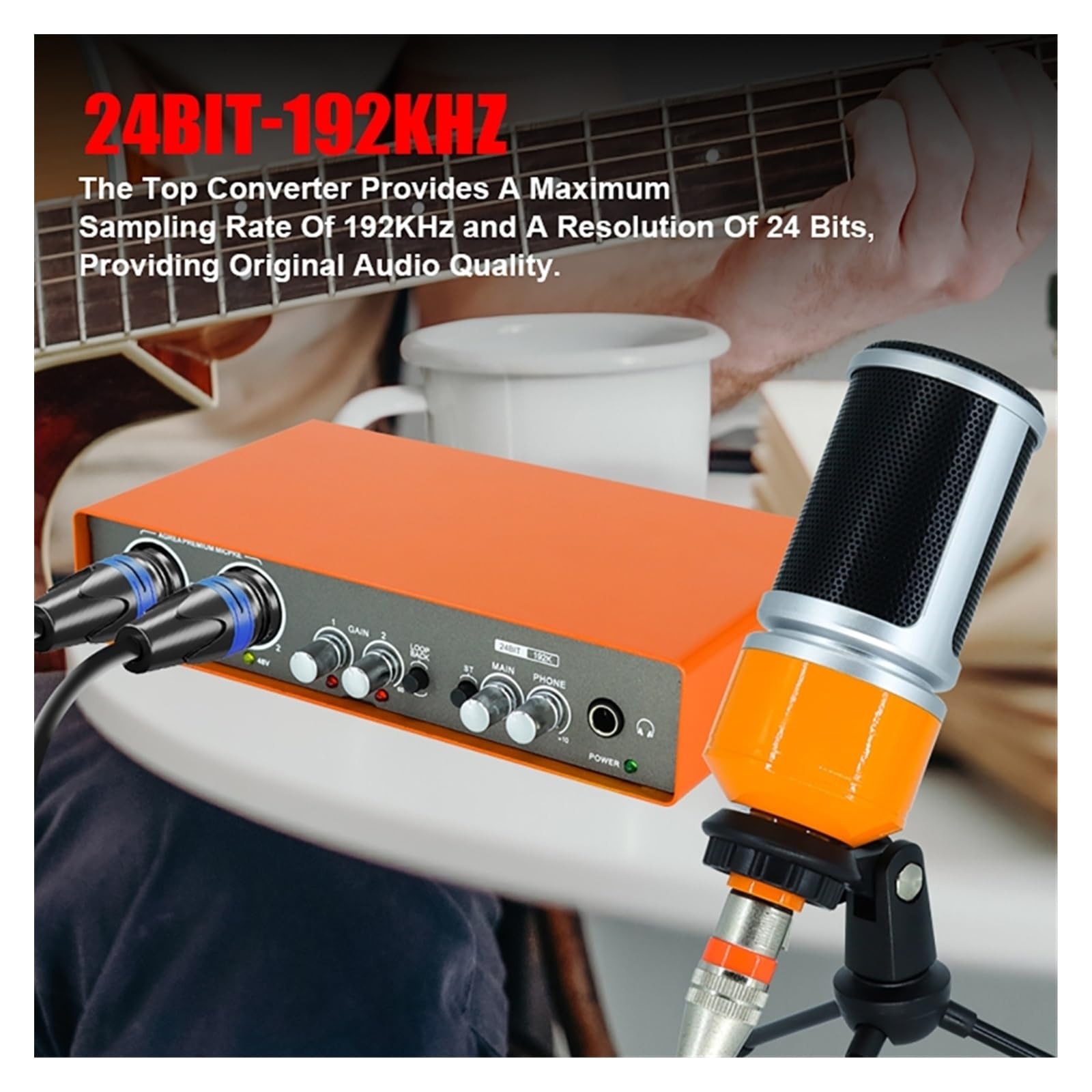 Kit Scheda Audio Microfono Interfaccia Audio Scheda Audio di Registrazione Mixer per Chitarra Elettrica Console di Mixaggio Professionale Sito Studio Configuraz,