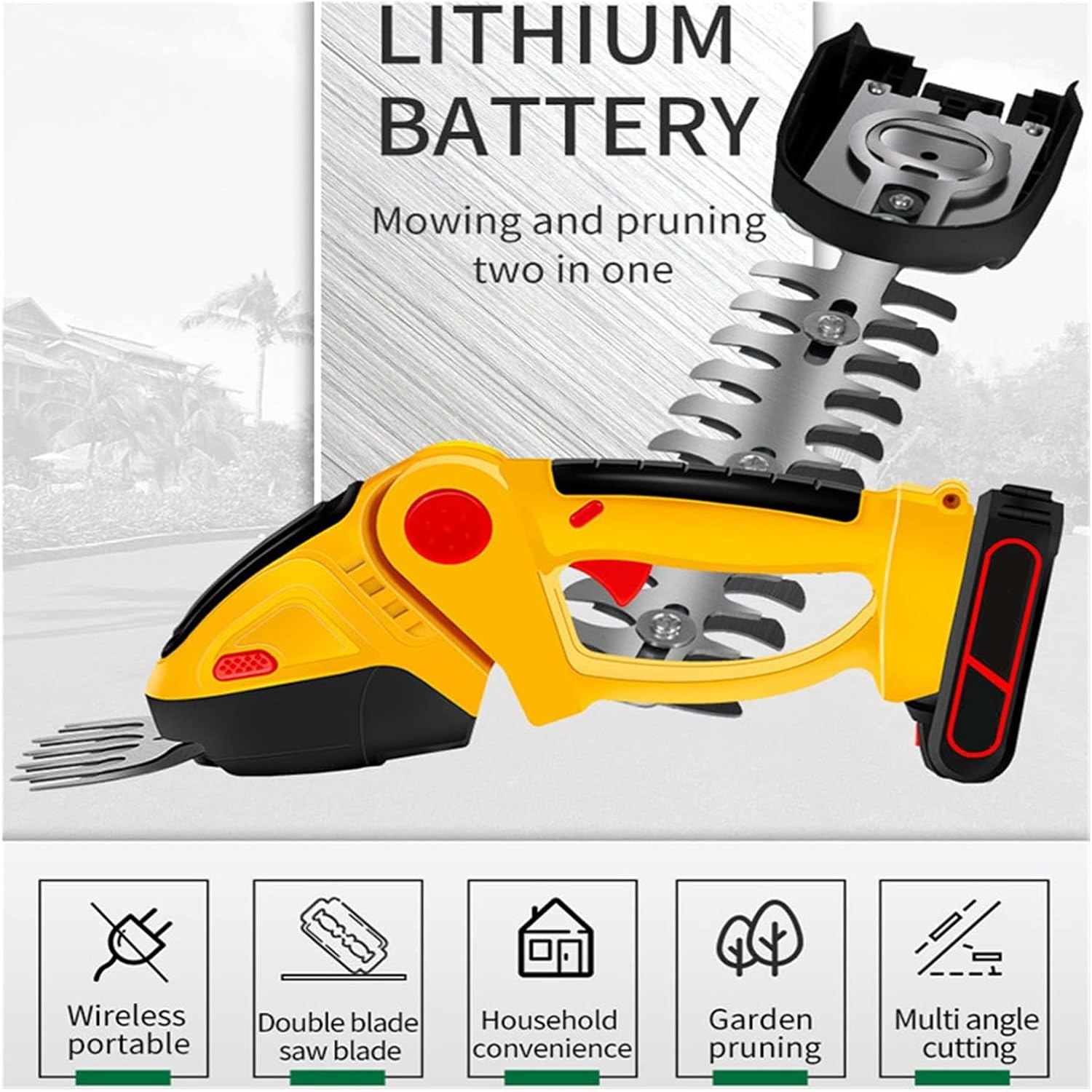 草刈り機、 2 で 1 24V コードレス電動ヘッジトリマー 20000RPM 充電式