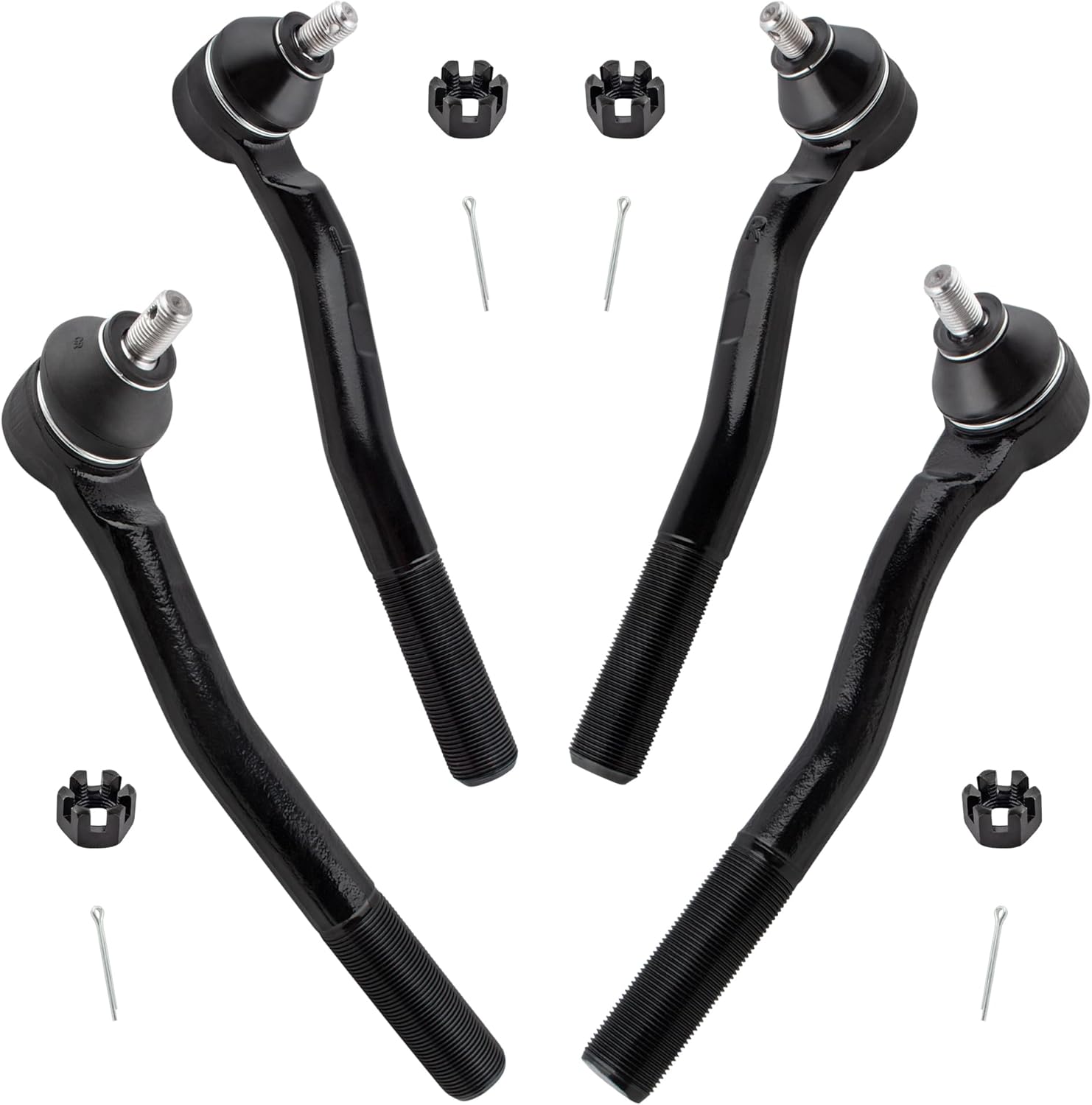 4Pcs Front Outer Inner Tie Rods End Links Left Driver & Right Passenger Fit For Jeep Grand Cherokee 1999-2004 Sport Utility 4-Door 4.0L 4.7L Replace# ES3473 ES3472 ES3474 ES3475