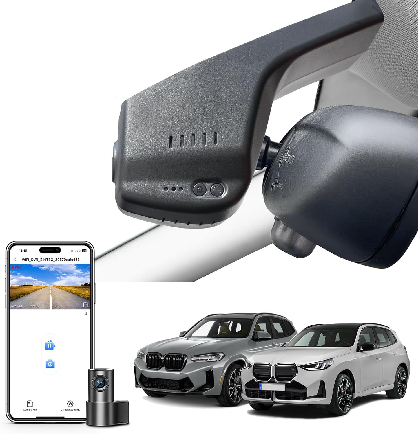 4K Dash Cam Custom for BMW X3 Gen4 G45 2025, 30 xDrive M50 xDrive, OEM Style, 2160P UHD Video, WiFi & APP, 64GB Card