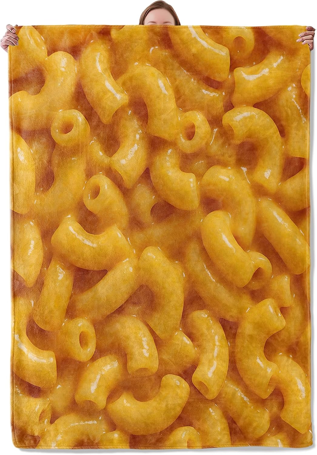 Funny Mac and Cheese Blanket Gifts for Women Girls Kids, Soft Warm Lightweight Flannel Cheesy Pasta Food Throw Blankets for Bedroom Living Room Home Sofa Home Decor 50" x 60"