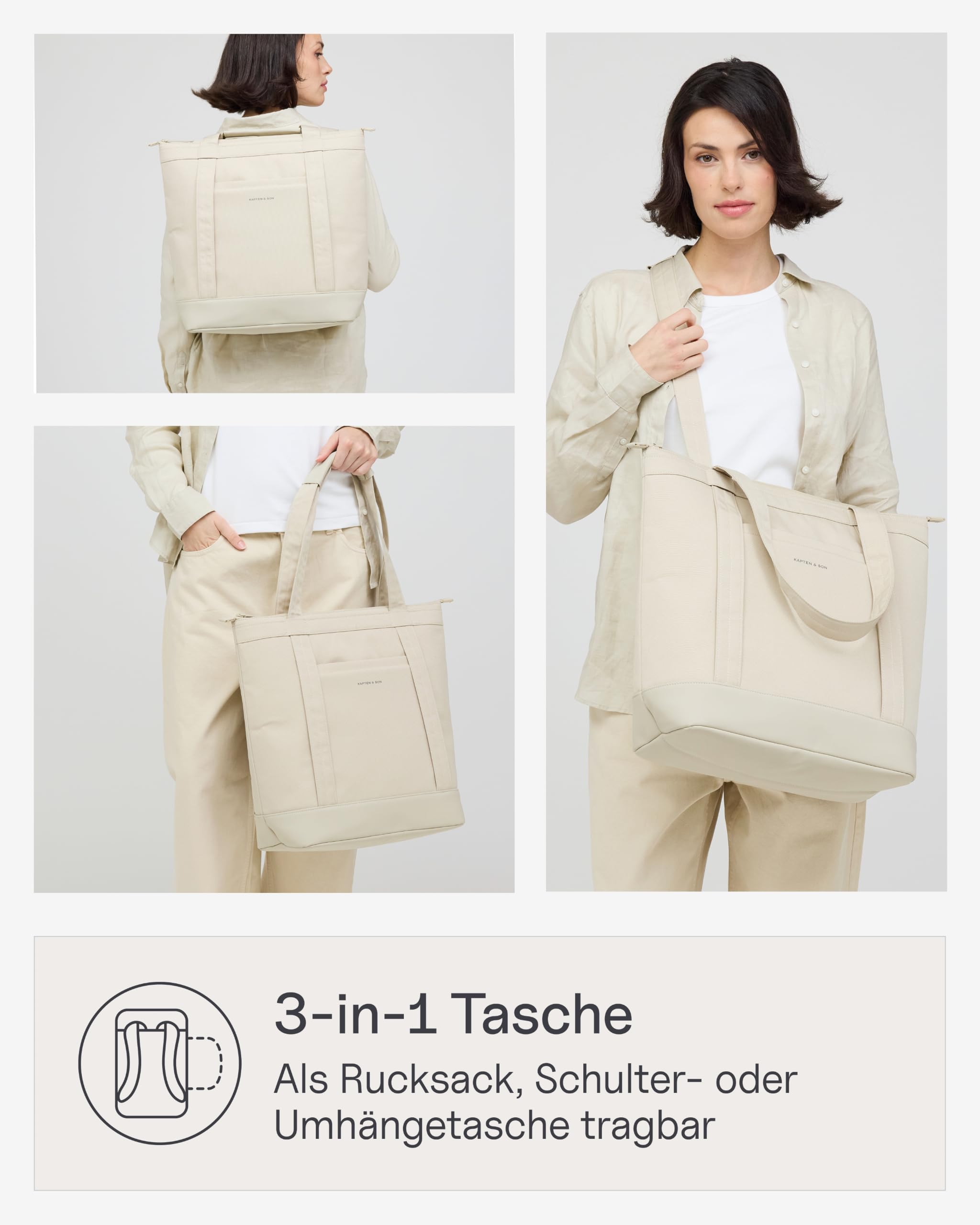 Kapten & Son Oulu Hybrid Cooler Bag Sandstone 23 L Outdoor Kühltasche | 23L Isoliertasche, Wasserabweisend & robust, Mit Picknickdecken-Fach & Flaschenöffner, Perfekt für Camping & Ausflüge