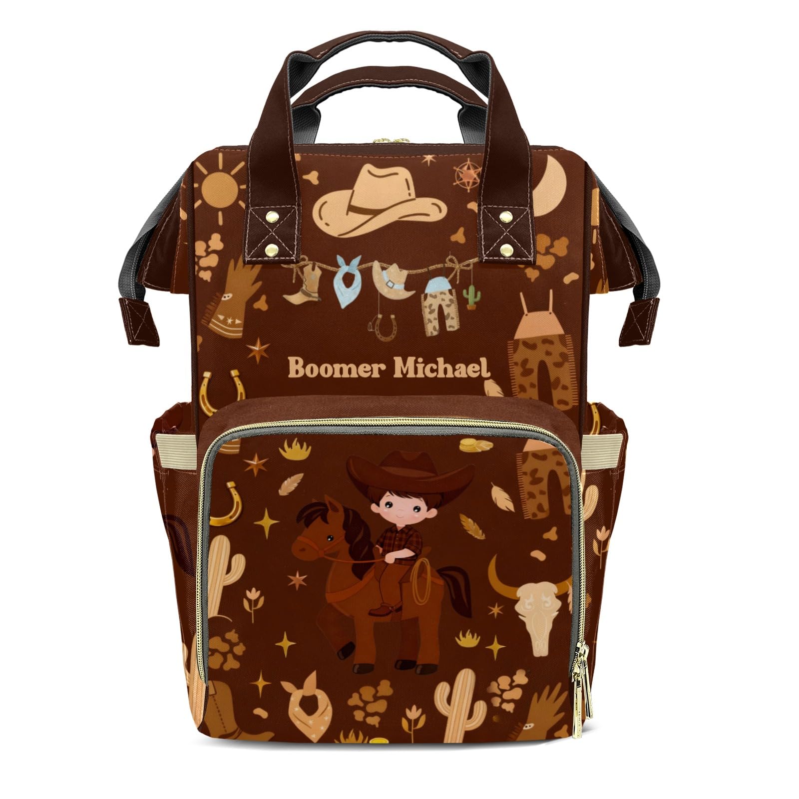Personalized Cowboy Diaper Bag Backpack Name Cowboy Western Life Wild Toddler Diaper Bag: for Baby Shower Gifts