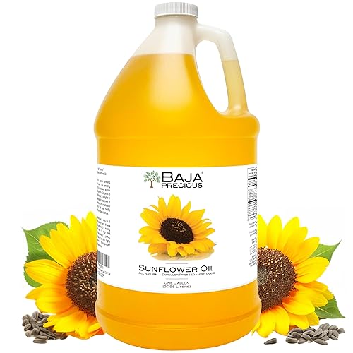 Baja Precious - High Oleic Sunflower Oil, 1 Gallon Jug - Expeller Pressed, Wonderful in the Kitchen, Amazing on Your Skin and a Million Other Uses, Bottled in the USA - 128 Fl Oz (Pack of 1)