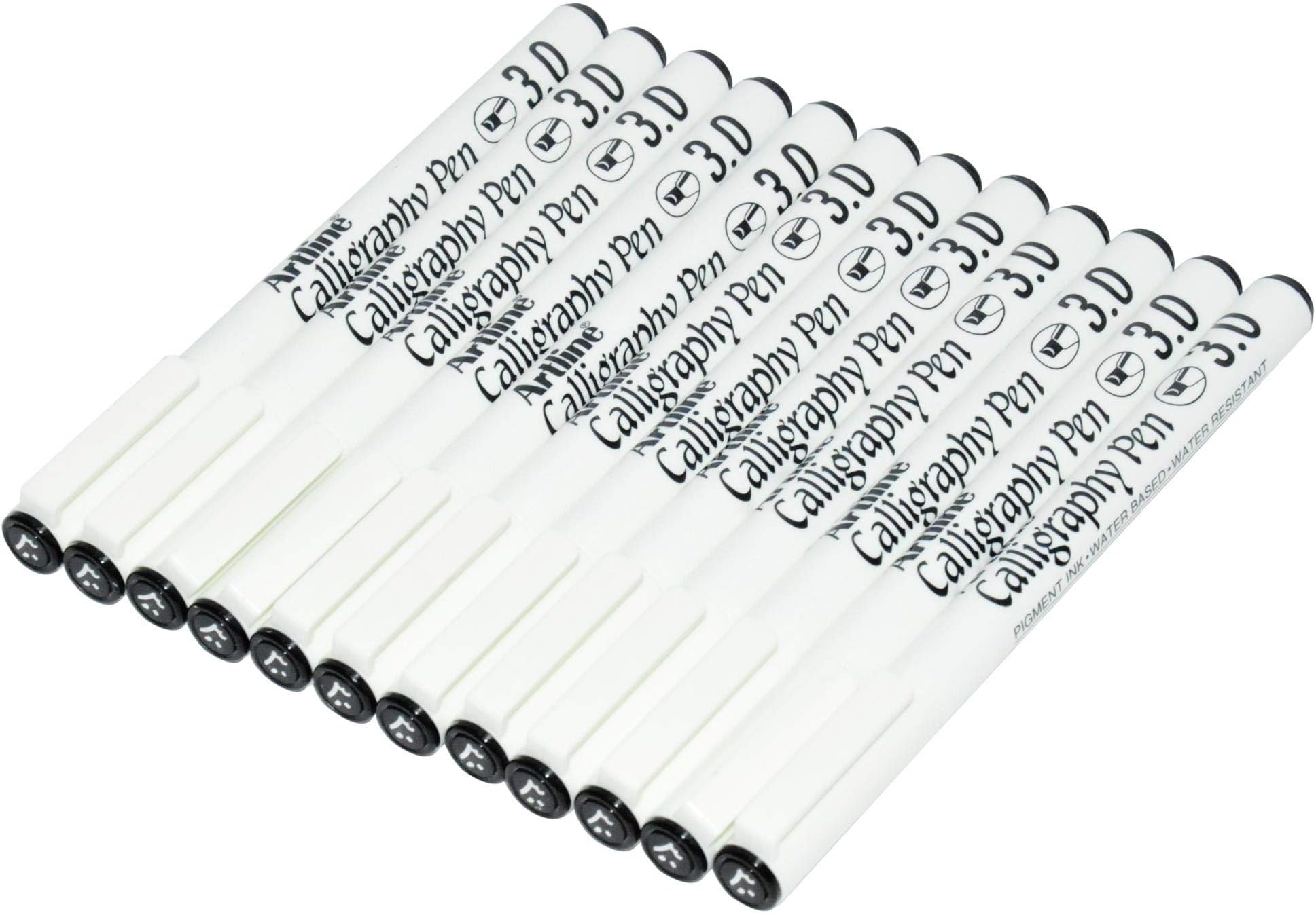 โ artline ARFPAR243BK Calligraphy Pen with Polyester Fiber Tip (3.0mm, Black) - Pack of 12 Pieces