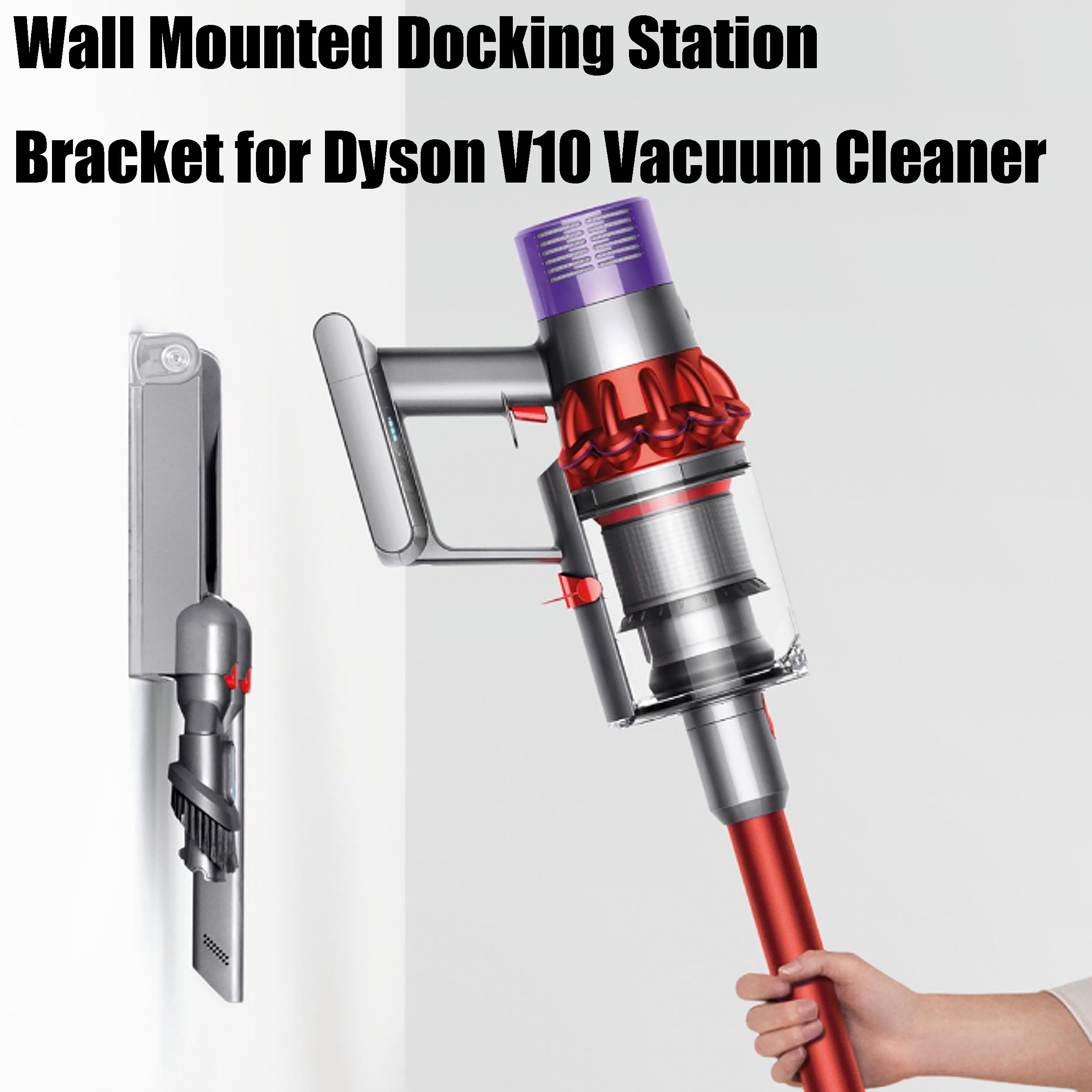 Supporto di Ricarica compatibile per Dyson V10 Base di Montaggio da Parete, Dock Station Fissaggio a Muro in Plastica Abs adatto per Serie V10