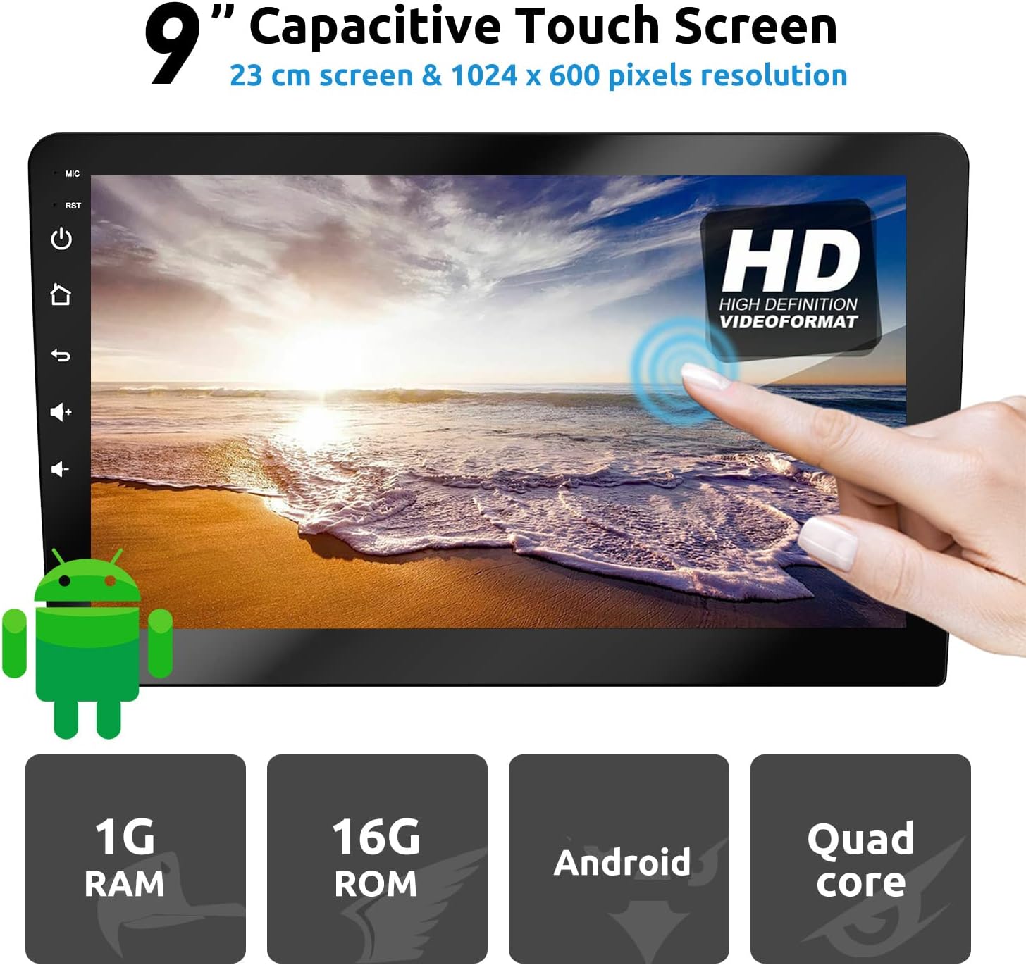 9-inch Capacitive Touch Screen Display