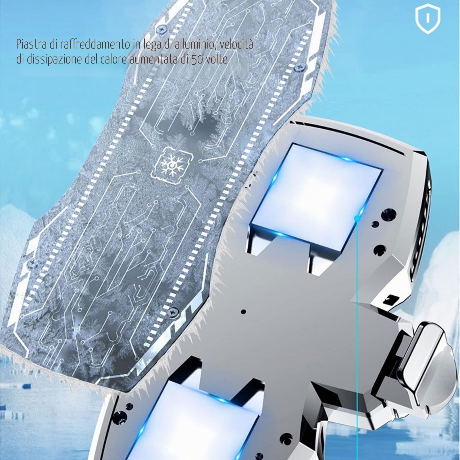 Radiatore per Telefono Cellulare Ventola di Raffreddamento a Semiconduttore Dual a Basso Rumore per Giocare in Streaming Live