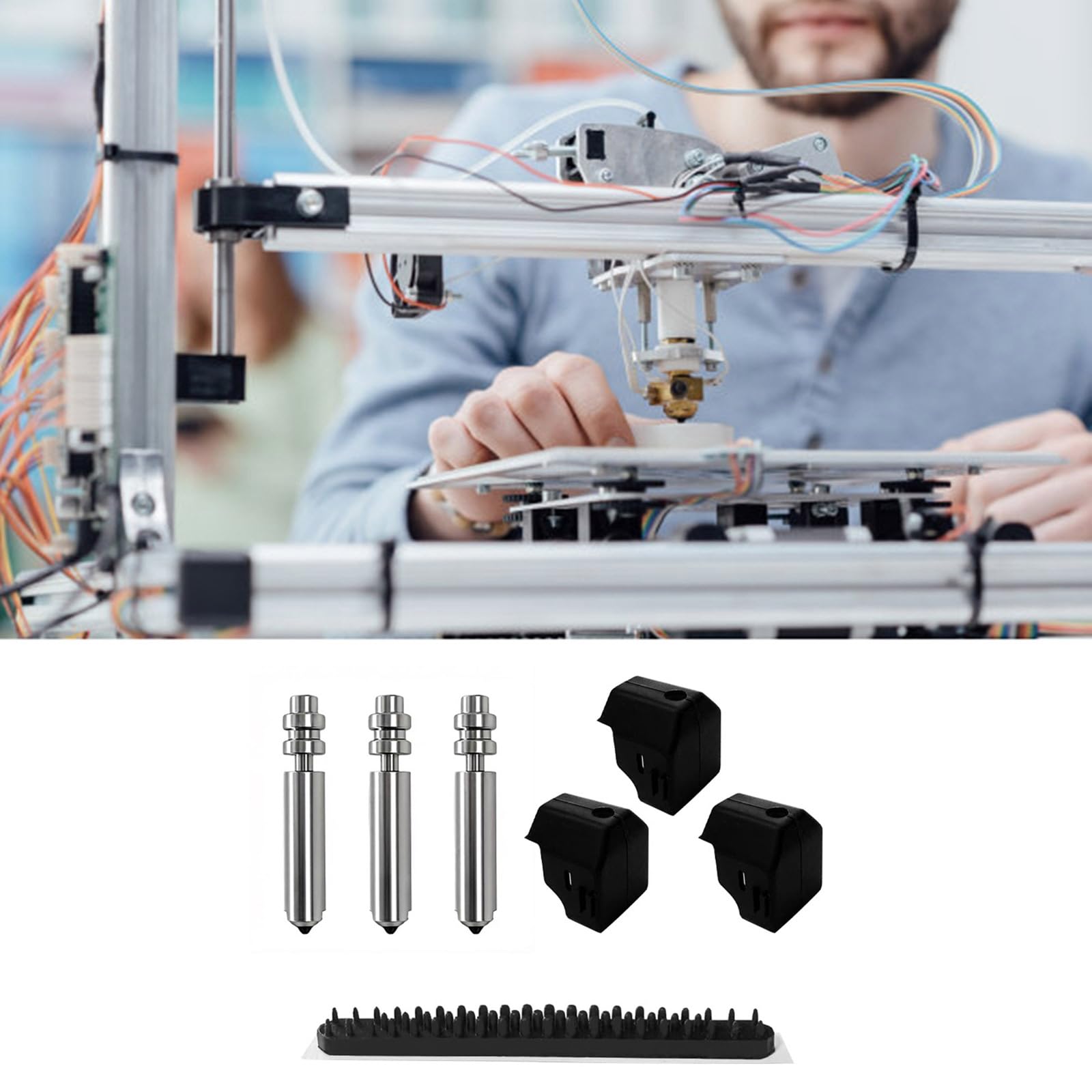 3PCS 0, 4 mm Düse aus gehärtetem Stahl mit Silikonabdeckung für 3D Drucker auszutauschen
