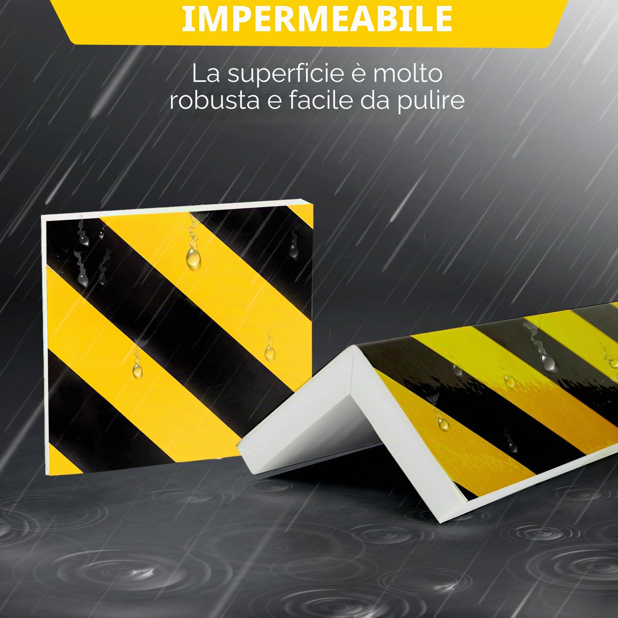 NURADA Paracolpi Garage. Protezione Portiere Auto. Pack 5. Paracolpi Portiere Auto. Paraspigoli Angolari. Angolari per Muro. Paraspigoli Gommapiuma. (4 unità 40x20x2cm + 2 unità 20x20x2cm) (Giallo)