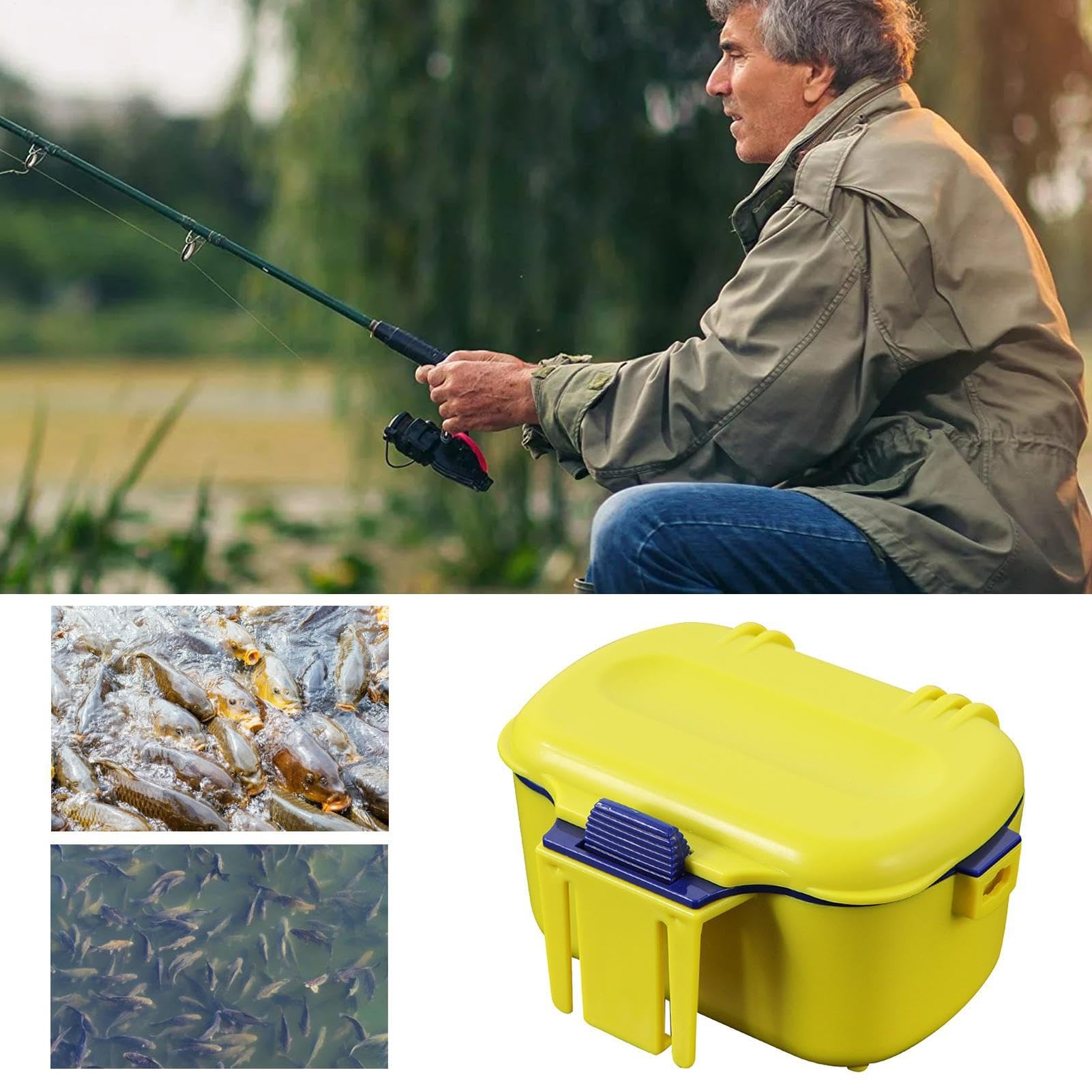 Contenitore per esche da pesca - Gancio per esche vive | Scatola per esche vive da pesca | porta esca per | Contenitore impermeabile per secchio per esche vive con cordino per piccole e
