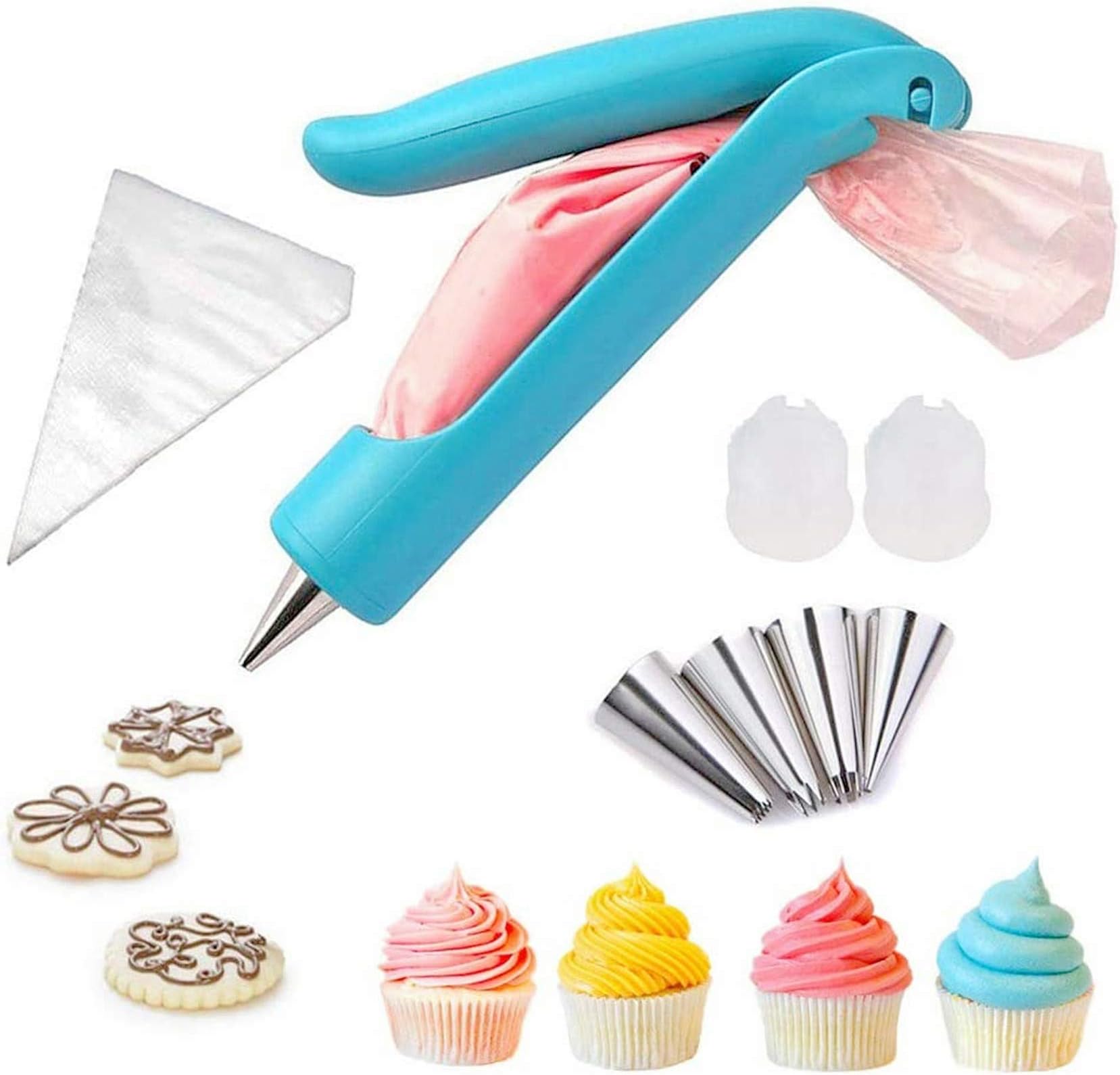 Pastry Icing Piping Bag Nozzle Tips, Cake Decorating Pen,DIY Fondant Cake Sugar Craft Nozzles Icing Bag with Piping/Dispenser Nozzles