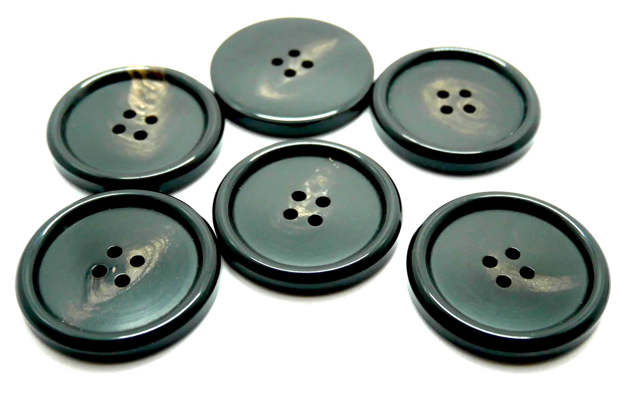 LÜNA Knöpfe Vero corno nero, 15 mm, 12 pezzi
