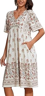 Womens House Dress Floral Print Nightgown with Pockets Mumu Dress S-4XL - Buy now