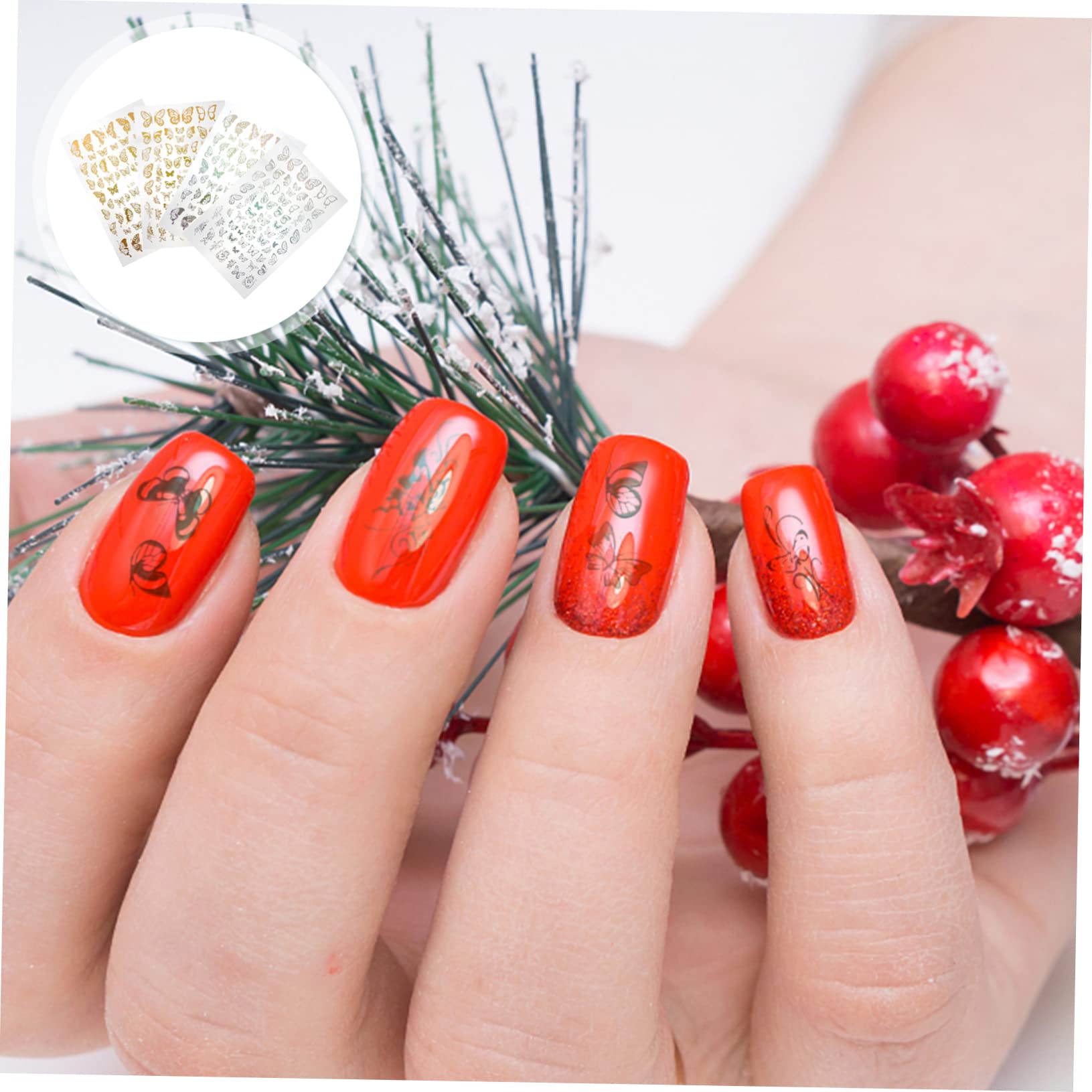minkissy 36 Hojas Etiqueta engomada del arte del clavo de la esmalte de uñas de gel brillo ribete dorado pegatinas de uñas consejos de arte de uñas encanto de manicura