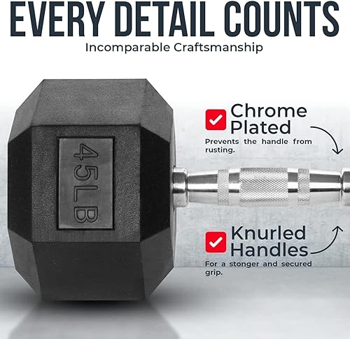 Miniatura 3 de Iron Crush Mancuernas hexagonales  Pesas recubiertas de PVC resistente, asas moleteadas cromadas  Entrenamiento, ejercicio, levantamiento,