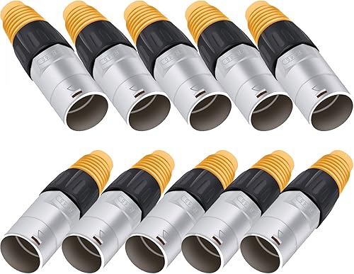 PENGLIN 10 conectores de panel impermeables RJ45, enchufe hembra de alimentación Ethernet Cat5e, conector de cable Ethernet de metal impermeable