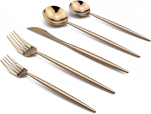 1810 cubertería de acero inoxidable, acabado de espejo, apto para lavaplatos, Rosa