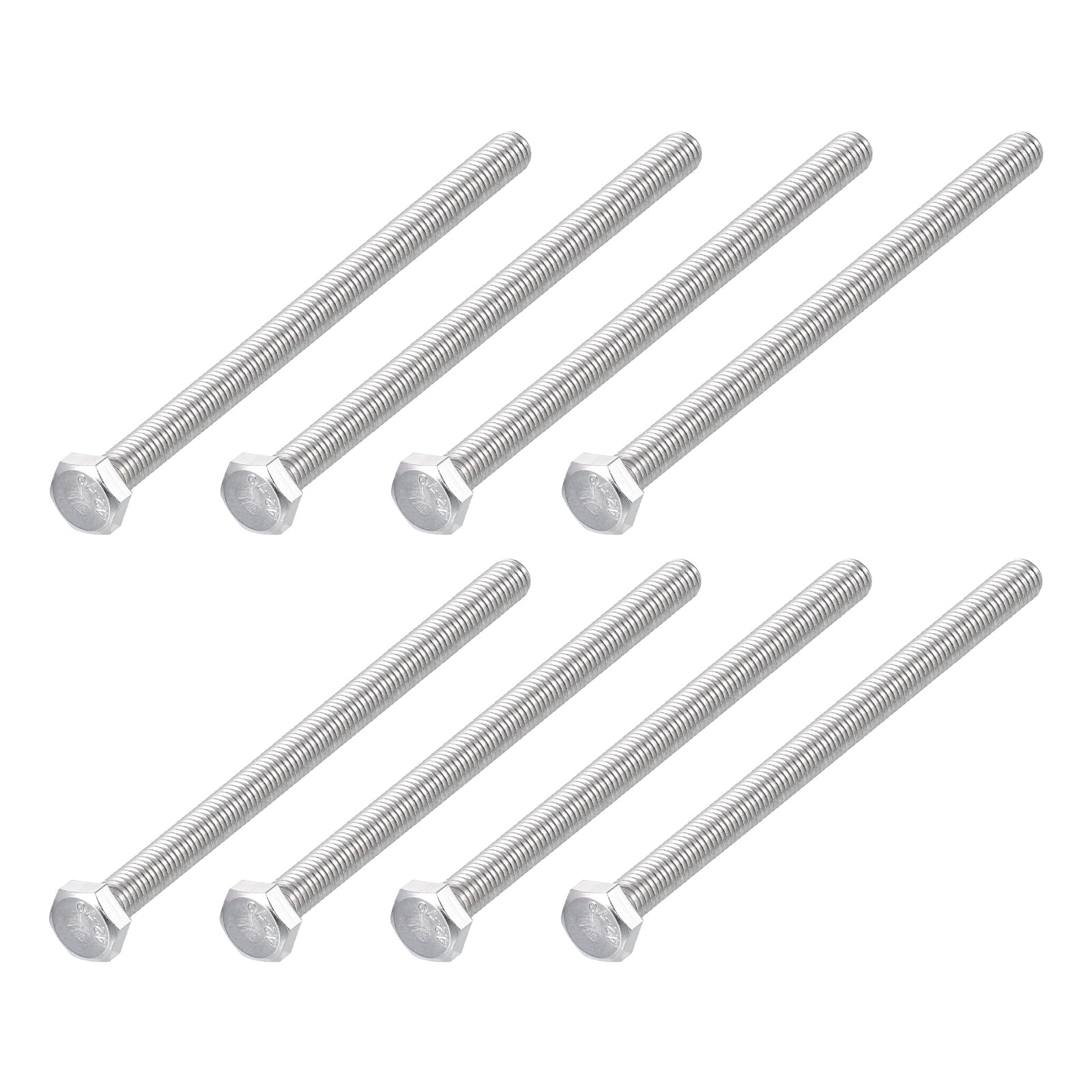 METALLIXITY Hex Bolts (M6-1x110mm) 8Pcs, 304 Stainless Steel Coarse Fully Threaded Hex Head Screw Bolt Machine Screws