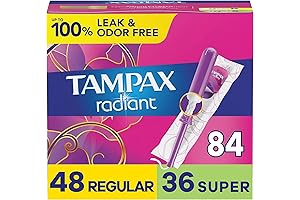 Tampax Radiant Tampons, 84 Ct (3x 28 Ct) Variety Pack