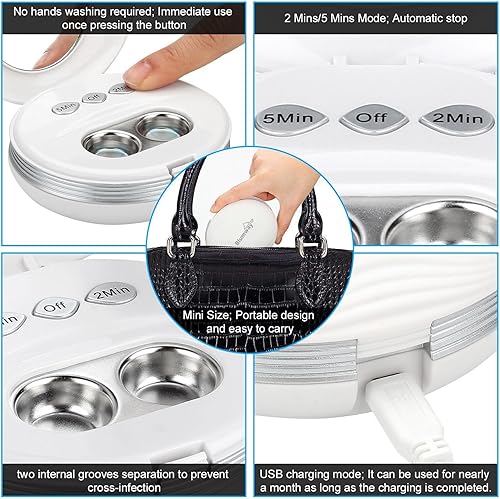 Miniatura 3 de Máquina limpiadora de lentes de contacto, limpiador ultrasónico de lentes de contacto BlumWay con cargador USB, pequeño y portátil, lente suave de