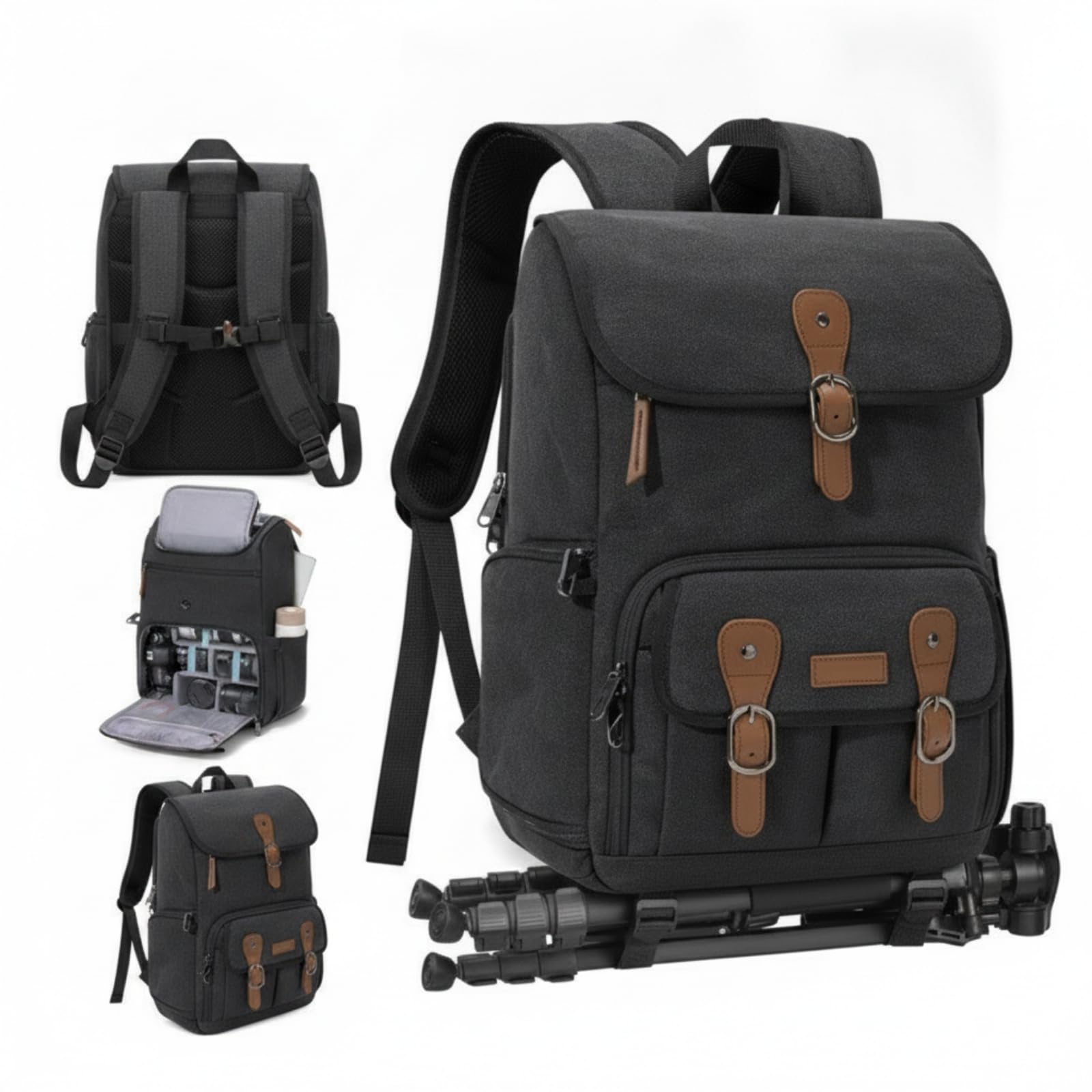 Zaino Fotografia Zaino Macchina Fotografica Custodia Borsa Camera Impermeabile con Divisori Modulare Laterali per Accesso Veloce Adatto per Trekking Fotografico Città Studio