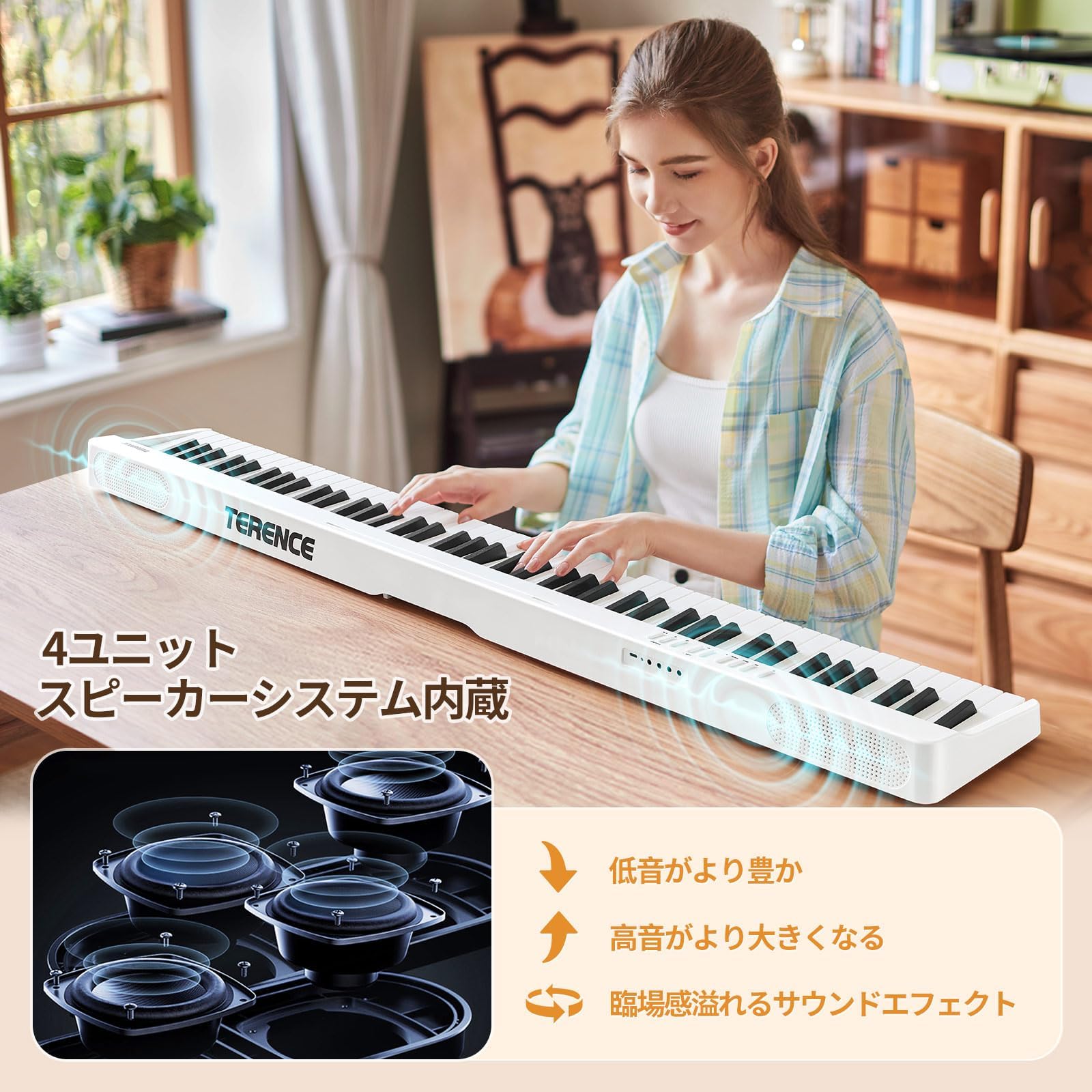 Amazon.co.jp: TERENCE V20 Folding Electronic Piano, 88 Keys, Touch