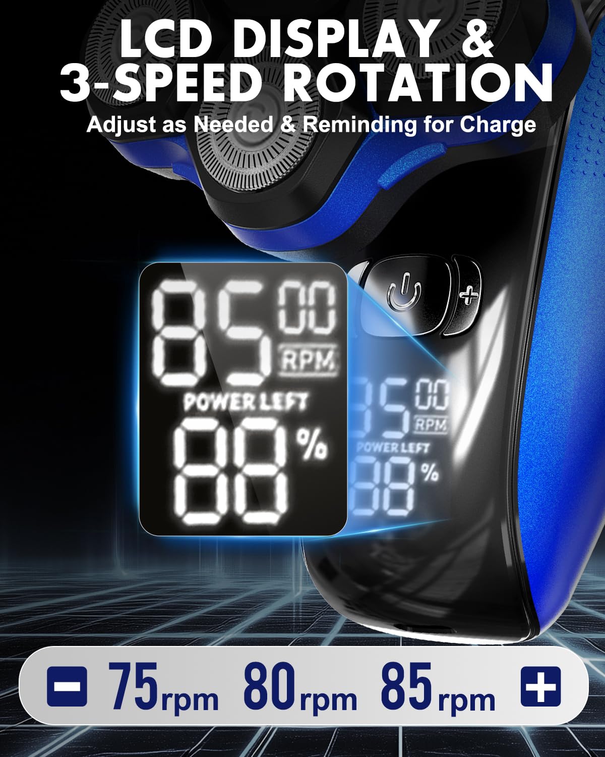 7D Magnetic Detachable Head Shaver for Bald Men, Wet & Dry Rechargeable Razor