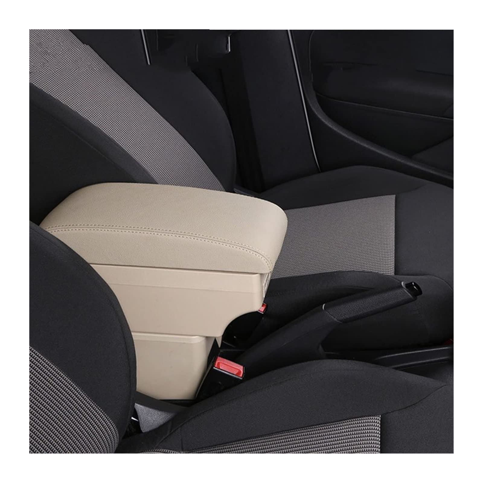 For Seat For Ibiza 6j 6L Car Armrest Box Central Store Content Storage Box With Cup Holder Ashtray Products With USB(A4 7USB)