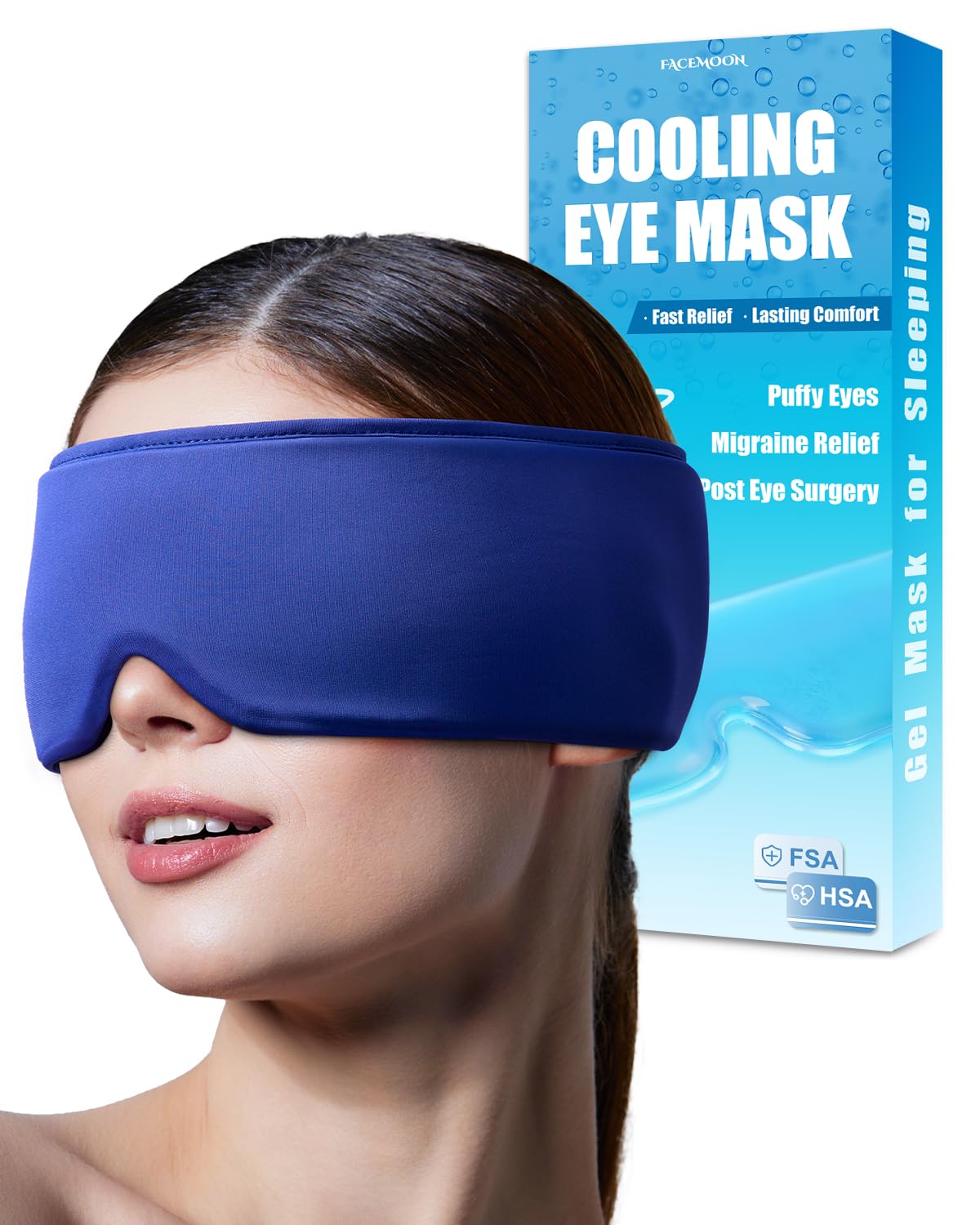 Migraine Relief Cooling Eye Mask: Ice Eye Pack for Puffy Eyes Headache Surgery Recovery, FSA Eligible Item HSA Cold Compress for Dark Circles,Weighted Eye Mask for Sleeping Face Gel Mask