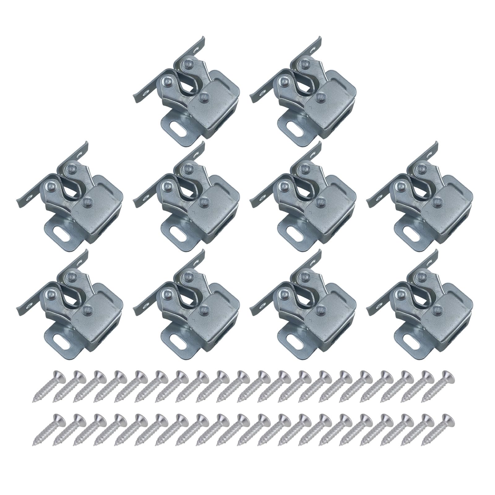 Door Buckle Cupboard Door Double Roller Catches Cabinet Wardrobe Doors Latch Easy to Installation for Wardrobe Cupboard Furniture Hardware