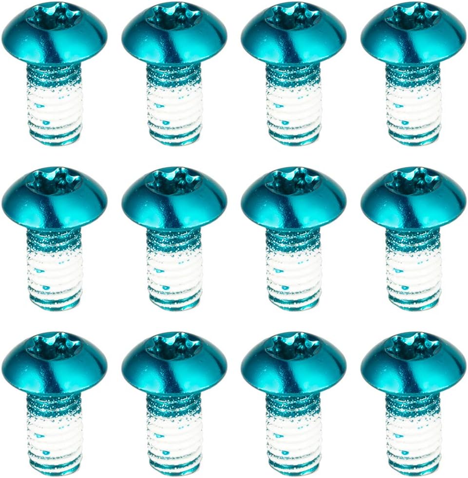CNC 12 Pcs Bicycle Disc Brake Bolts MTB Rotor Bolts 6-Bolt M5x10mm Brake Bolts Mountain Bike,Blue
