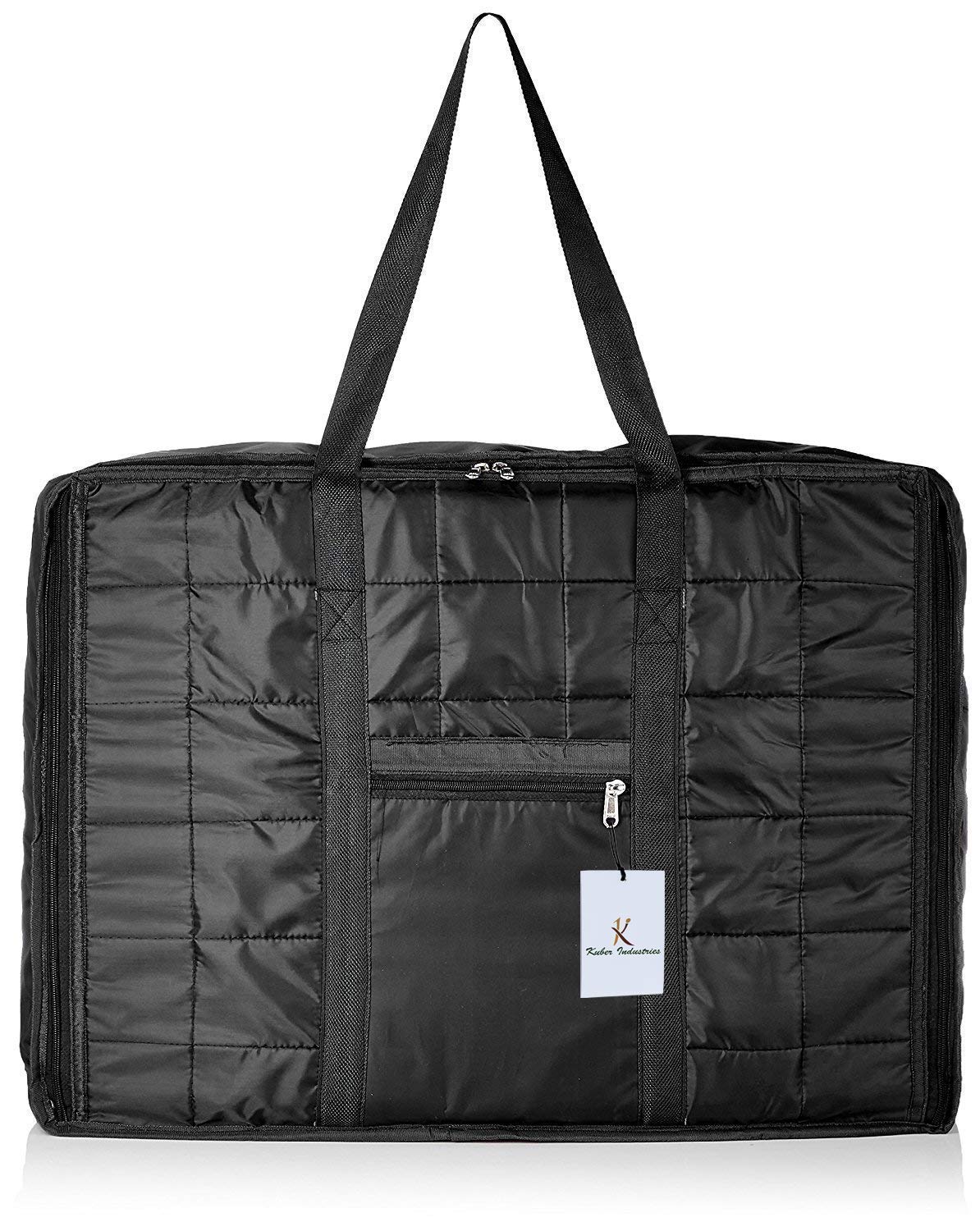 Kuber Industries Medium Size Travel Duffle Bag | Underbed Storage Bag | Blanket Cover | Clothes Bags | Black
